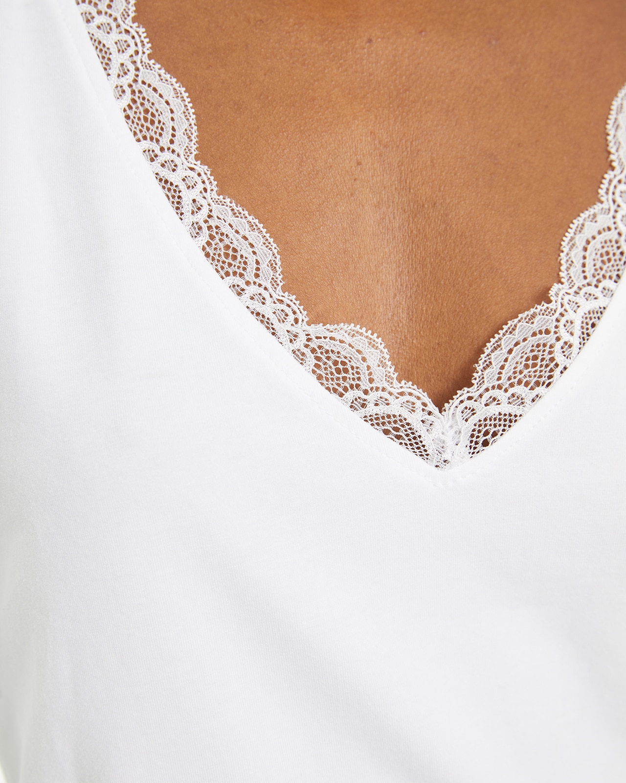 Top com Renda e Alças Ajustáveis Branco-5