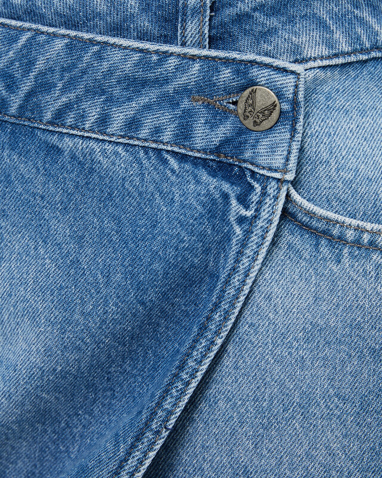 Saia Denim Curta Azul-5