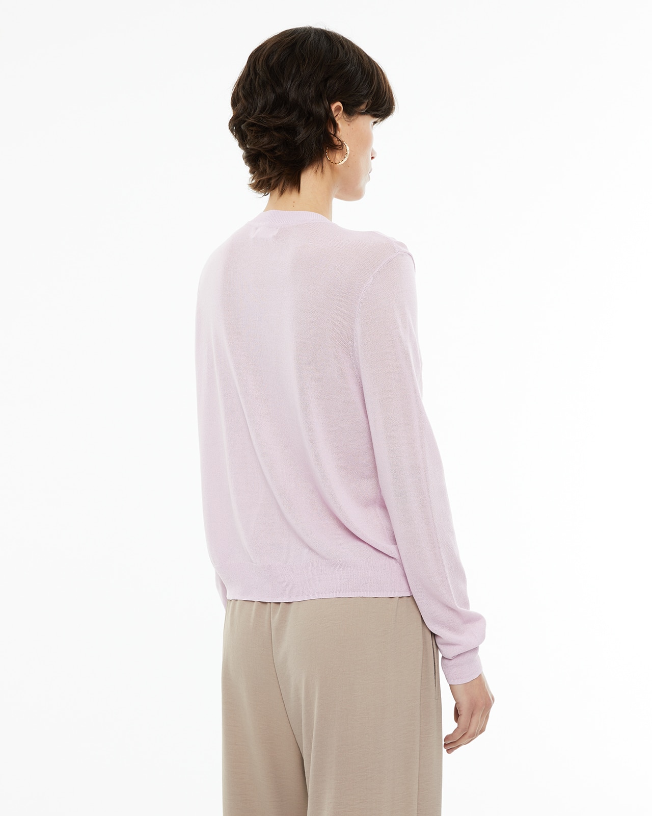 Cardigan Básico com Fecho de Botões Lilás-2