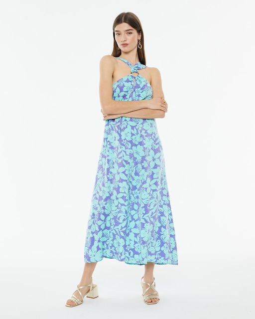 Imagem 0 de Vestido Halter com Estampado Floral Grande