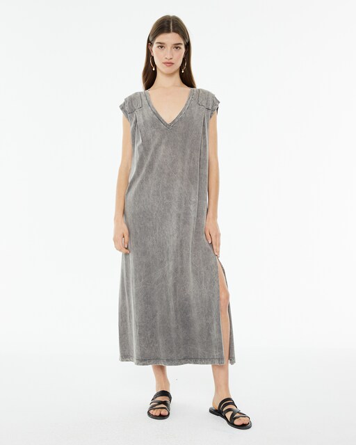 Imagem 0 de Vestido Midi Confort com Abertura Lateral