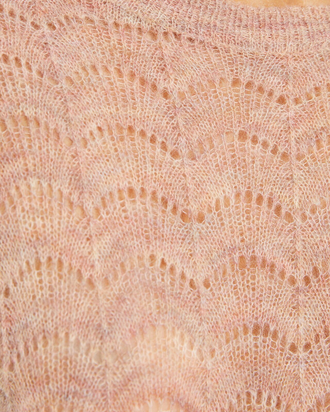 Camisola em Malha de Fantasia e Decote Redondo Rosa-claro-5
