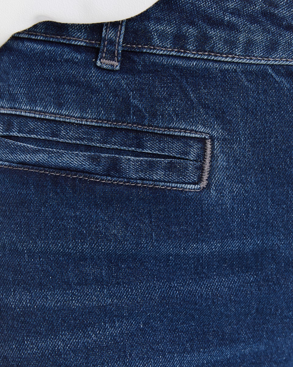 Calças Largas com Bolsos Tipo Vivo Azul-5