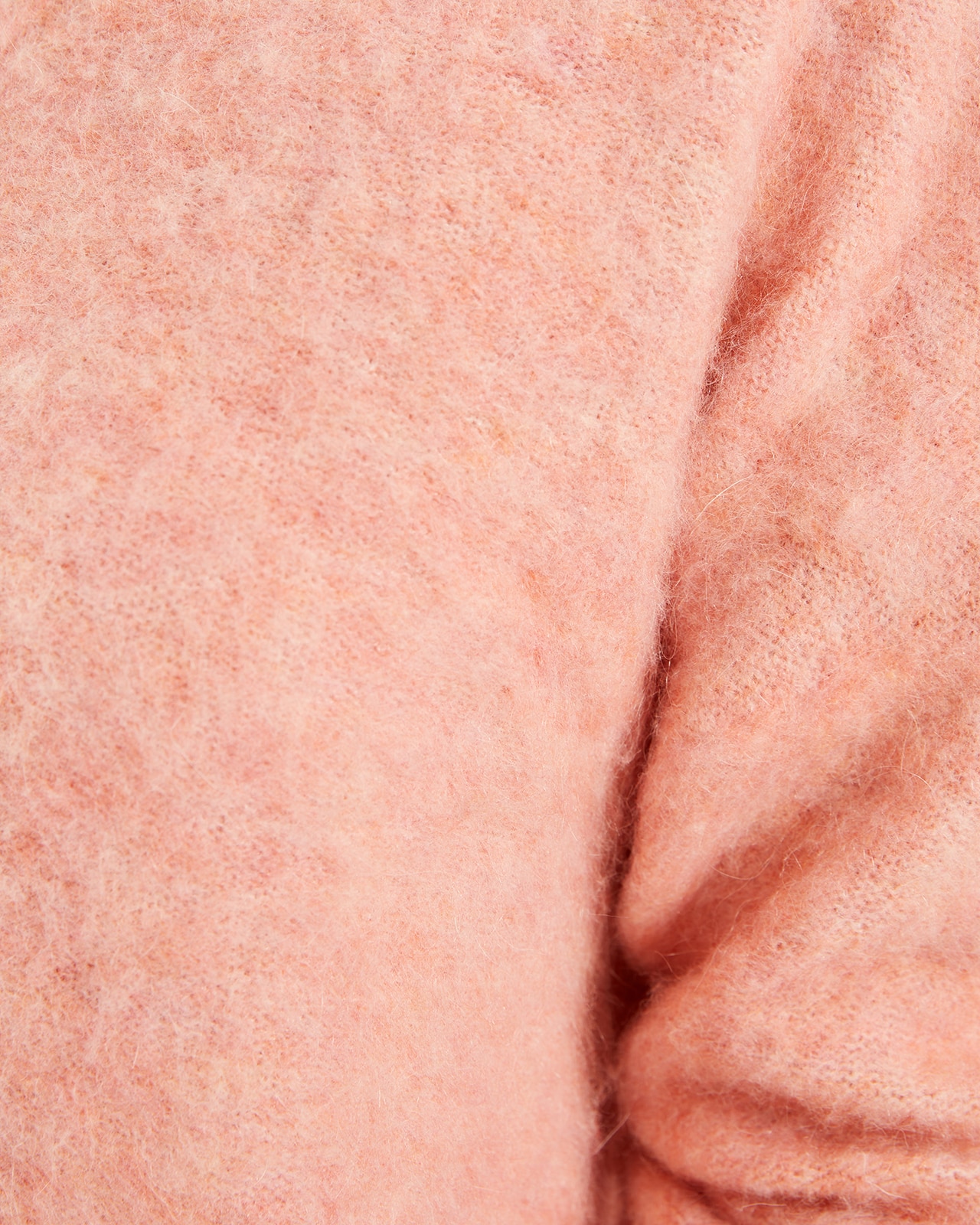 Camisola com Decote em V e Textura de Pelo Rosa-claro-5