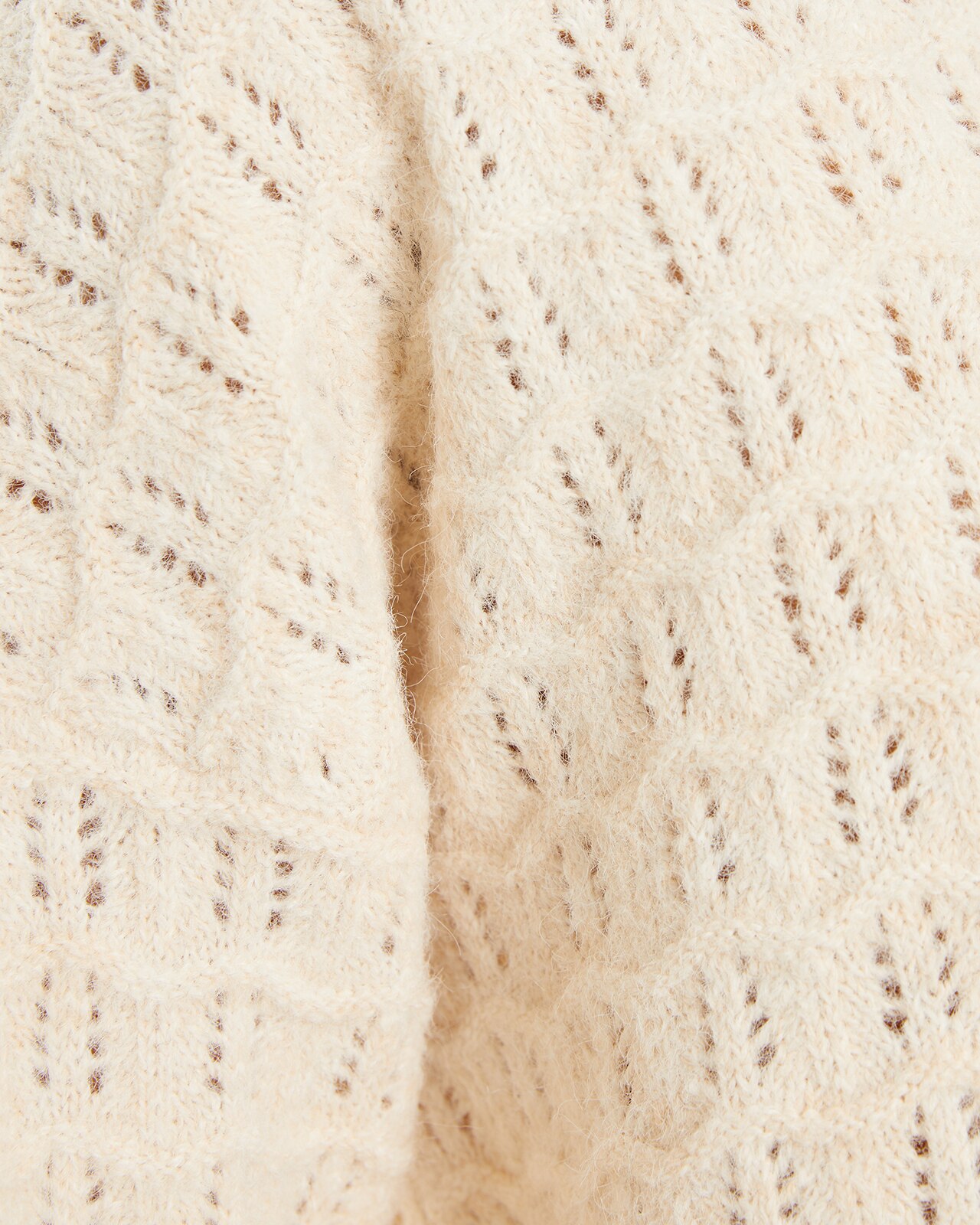 Camisola com Decote Redondo e Malha com Estrutura Bege-5