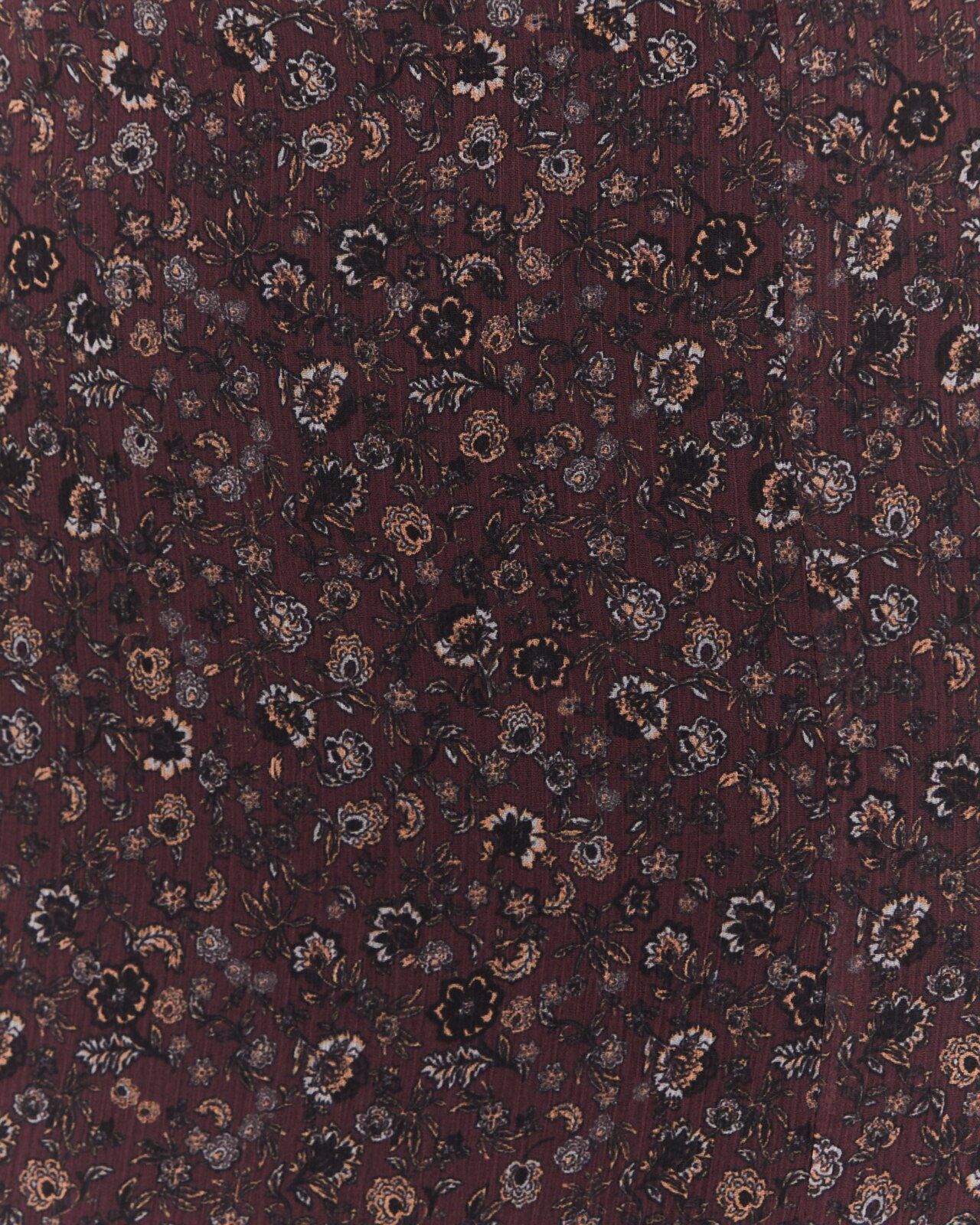 Saia Midi com Estampado Floral Pequeno Prenda Sustentável Grená-5