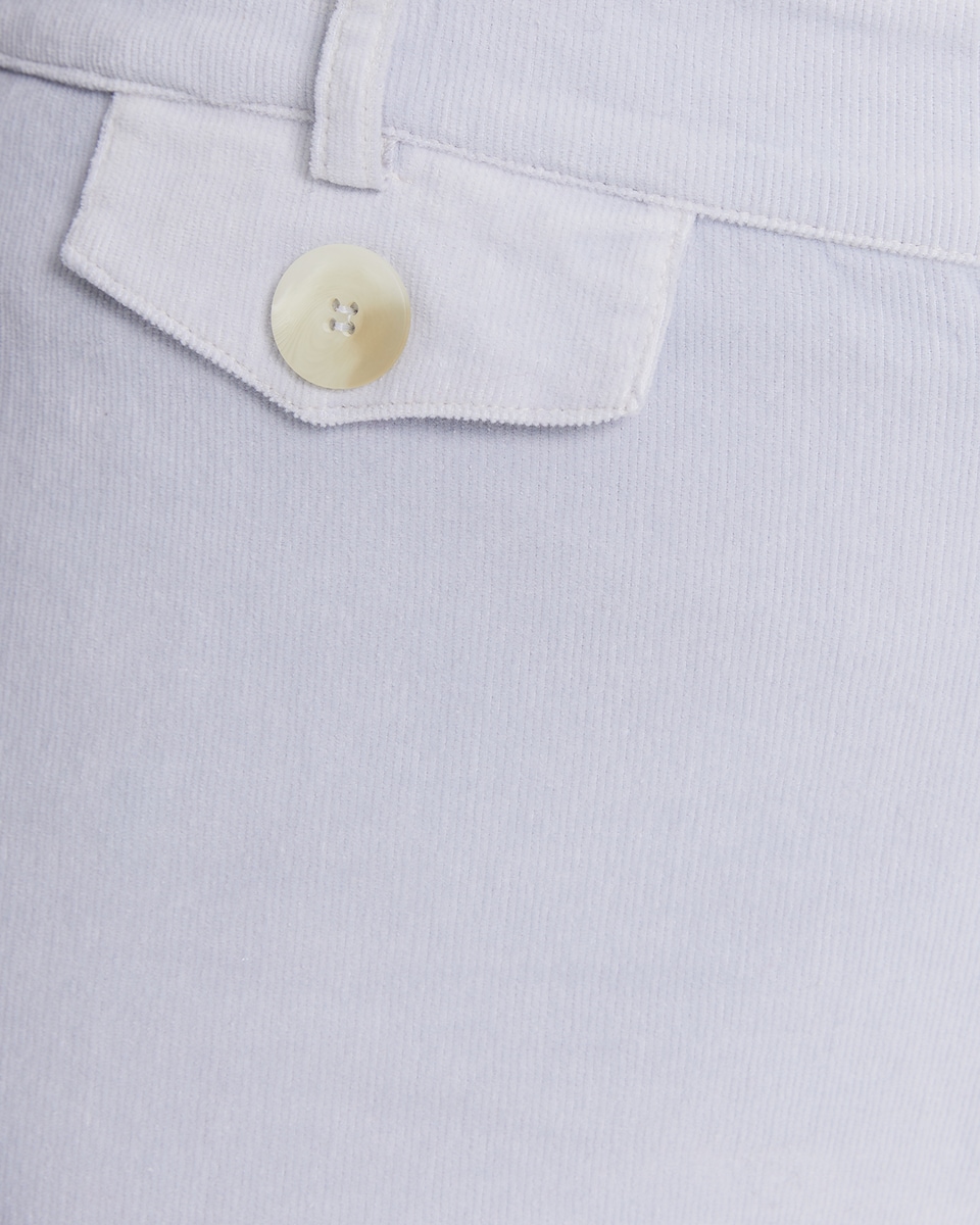 Calças em Tecido de Microbombazina e Detalhe de Bolsos com Aba Azul-claro-5