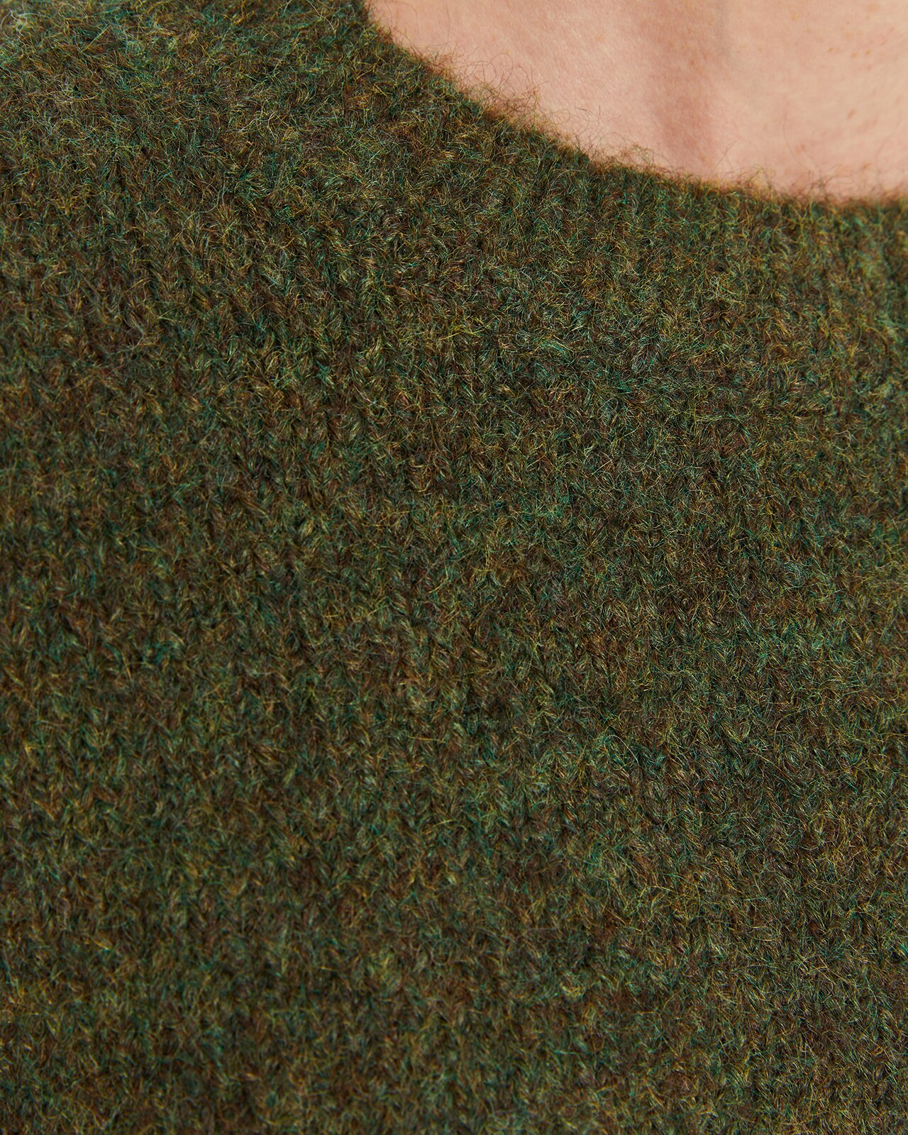 Camisola com Decote Redondo Prenda Sustentável Verde-escuro-5