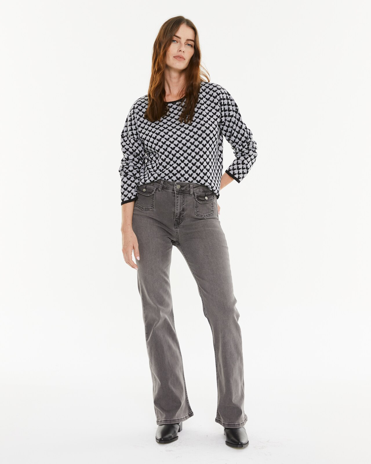 Camisola em Jacquard Cinzento-escuro-3