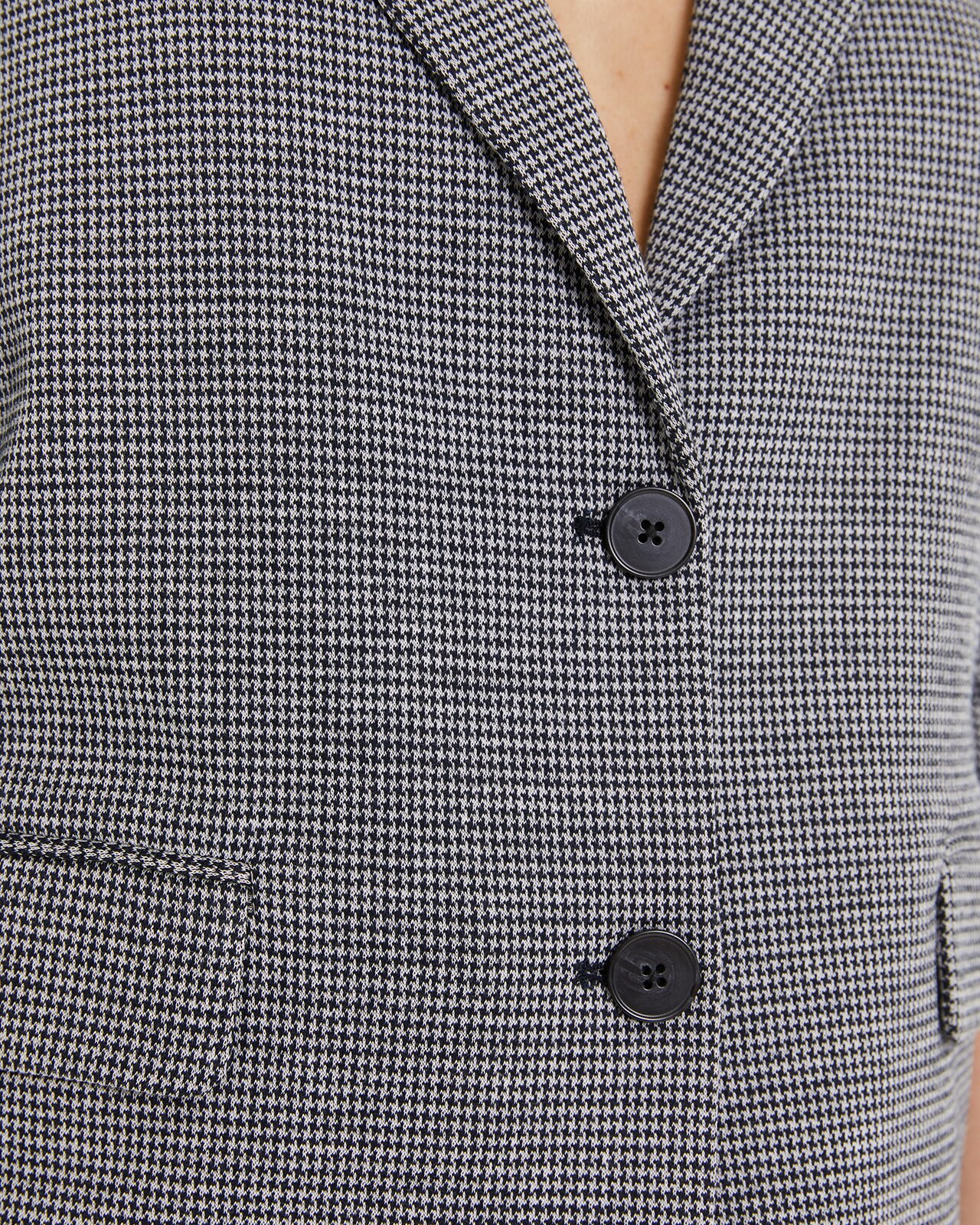 Blazer com Jacquard e Fecho com Botão Cinzento / Preto-5