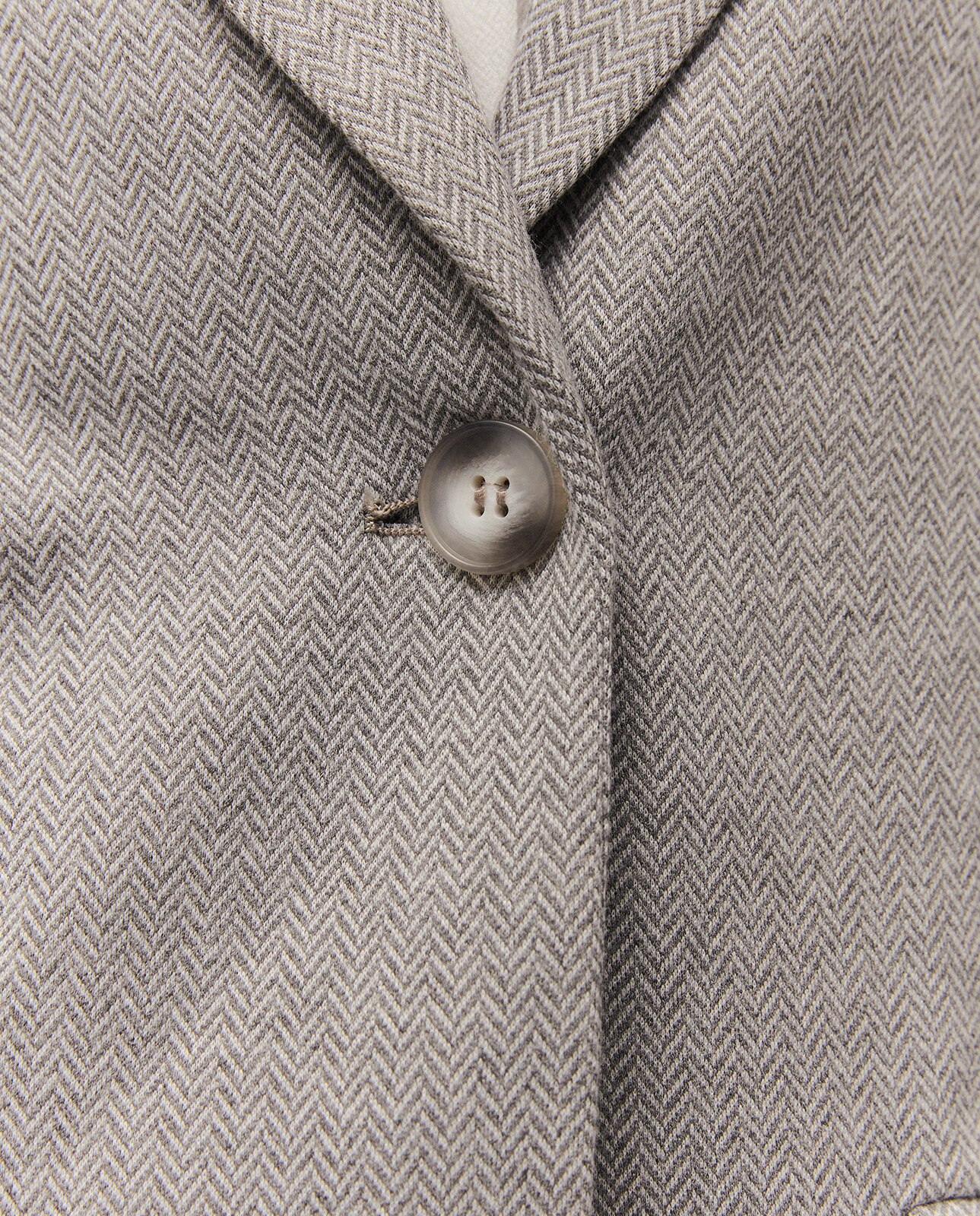 Blazer Confort com Gola de Lapela e Manga Comprida Confecionado em Tecido de Espiga Cinzento-claro-5