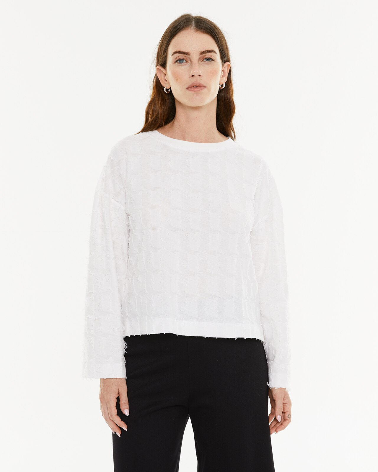 T-shirt com Estrutura e Peça Sustentável Branco-1