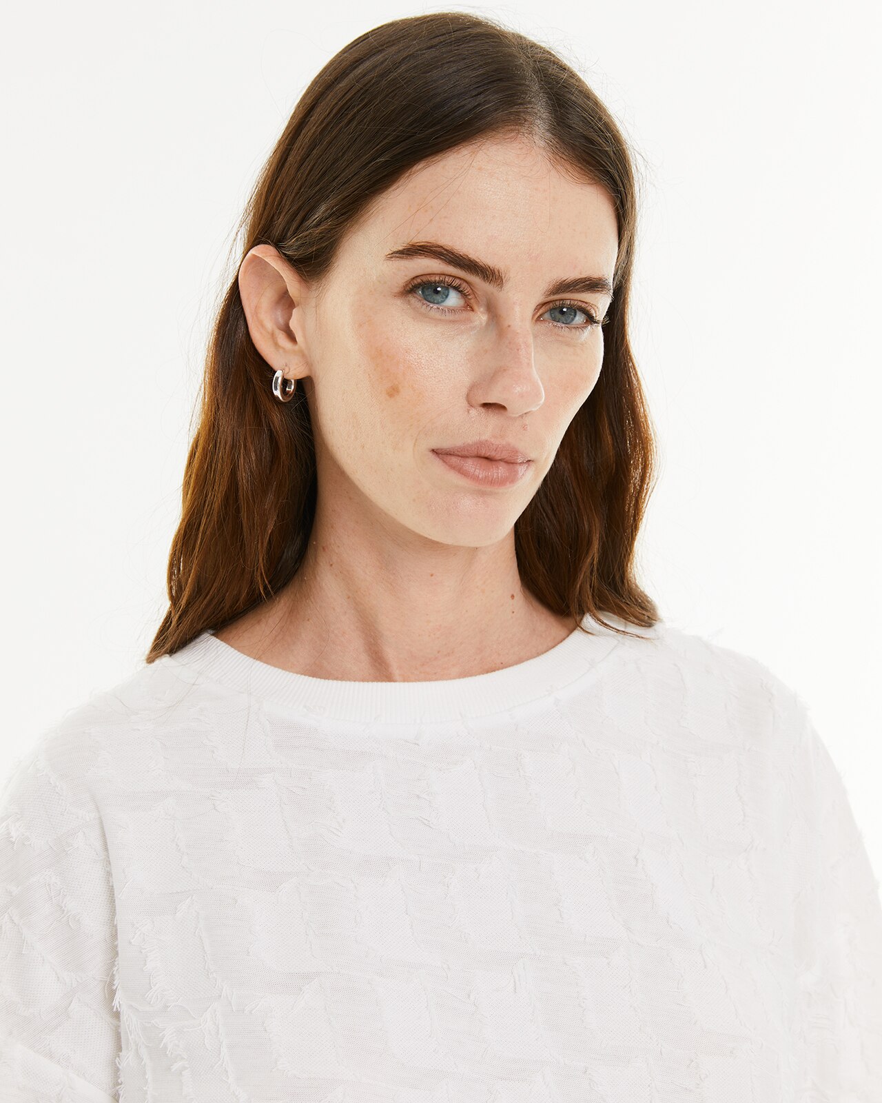 T-shirt com Estrutura e Peça Sustentável Branco-4