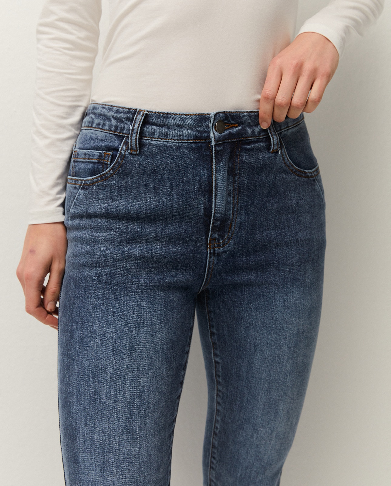 Jeans Skinny de Cinco Bolsos Azul denim-4