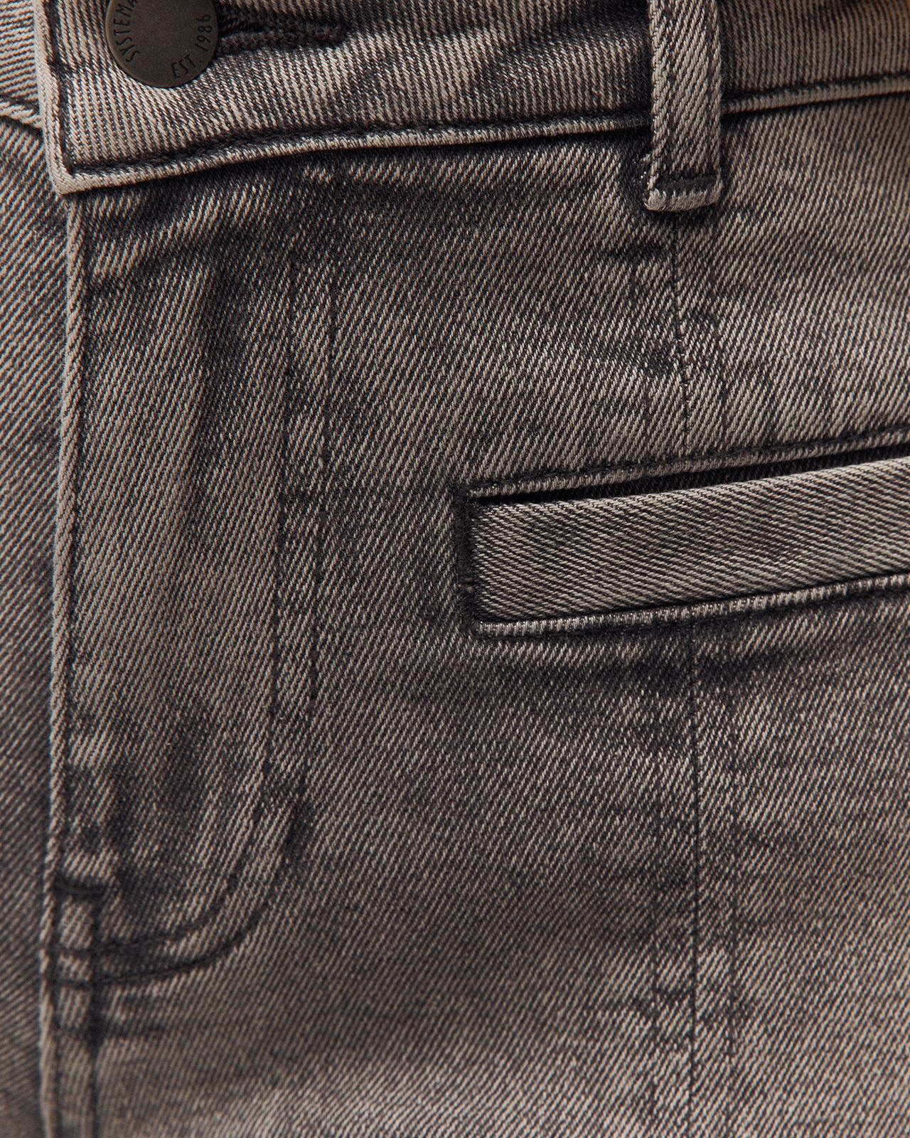 Jeans com Corte a Direito com Fecho Frontal com Botão e Fecho Zip Cinzento-claro-5