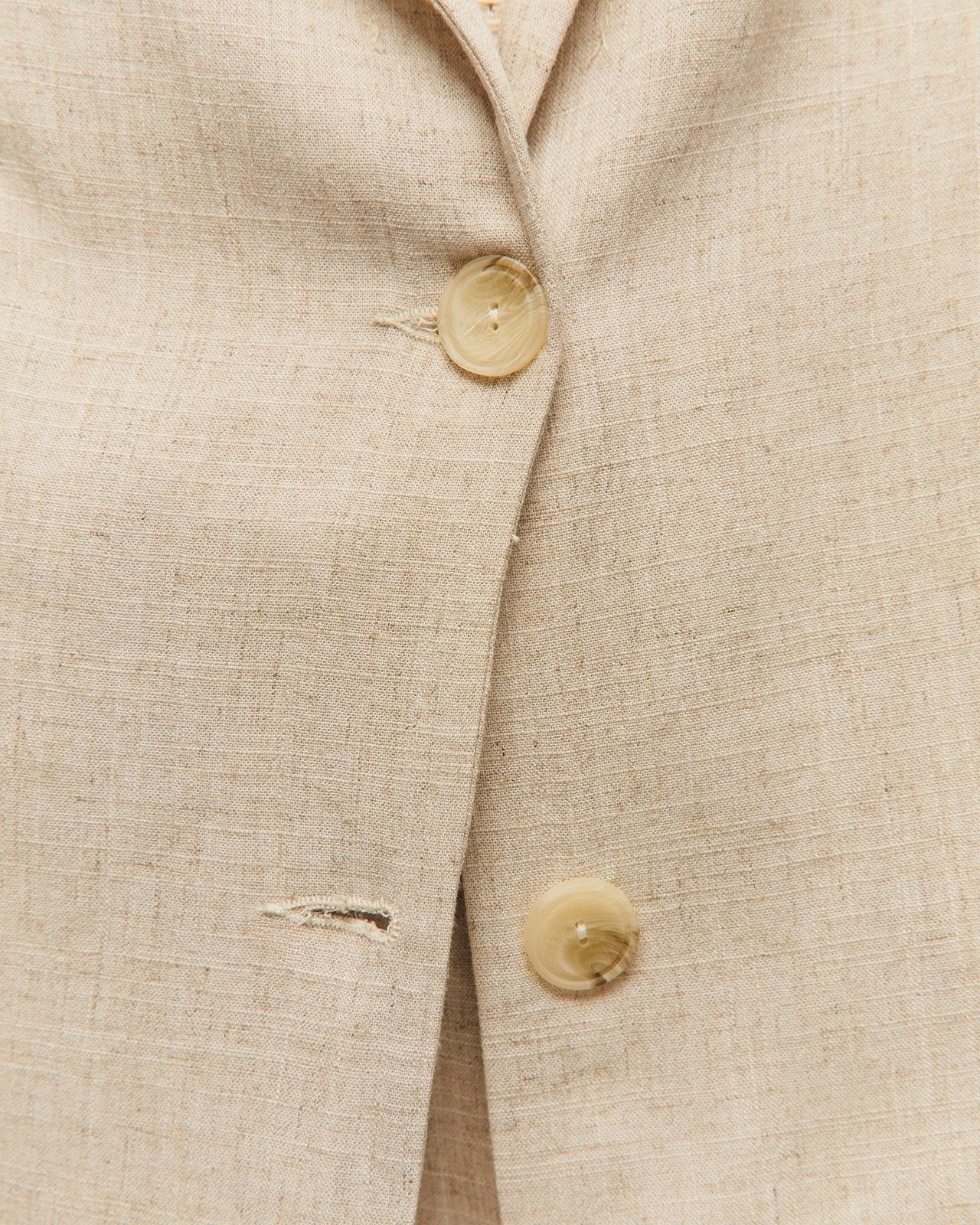 Blazer Fluido de Linho com Bolsos de Vivo Bege-5