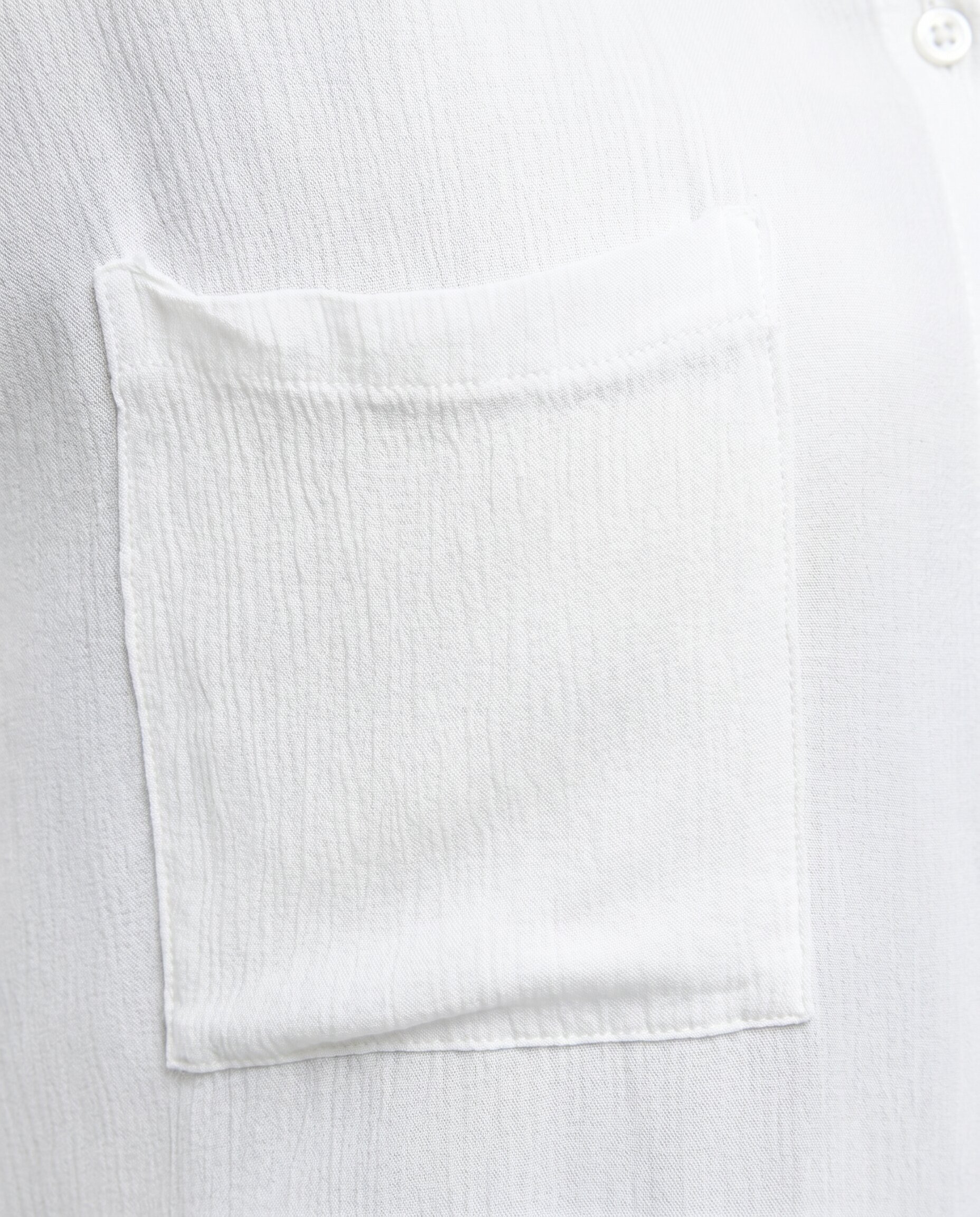 Camisa em Tecido de Bambula com Gola Tipo Camisa e Manga Curta Branco-5