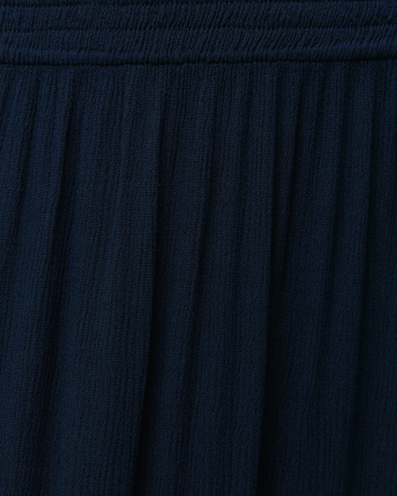 Saia Midi de Bambula com Elástico na Cintura e Detalhe de Três Folhos Azul-marinho-5