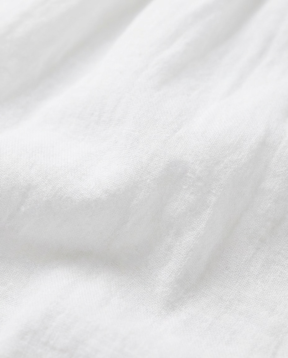 Saia Midi de Bambula com Elástico na Cintura e Detalhe de Três Folhos Branco-5