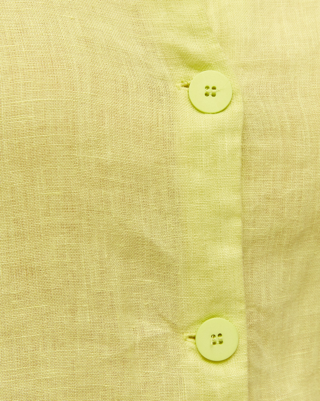 Colete em Linho e Gola Tipo Camisa Amarelo-5