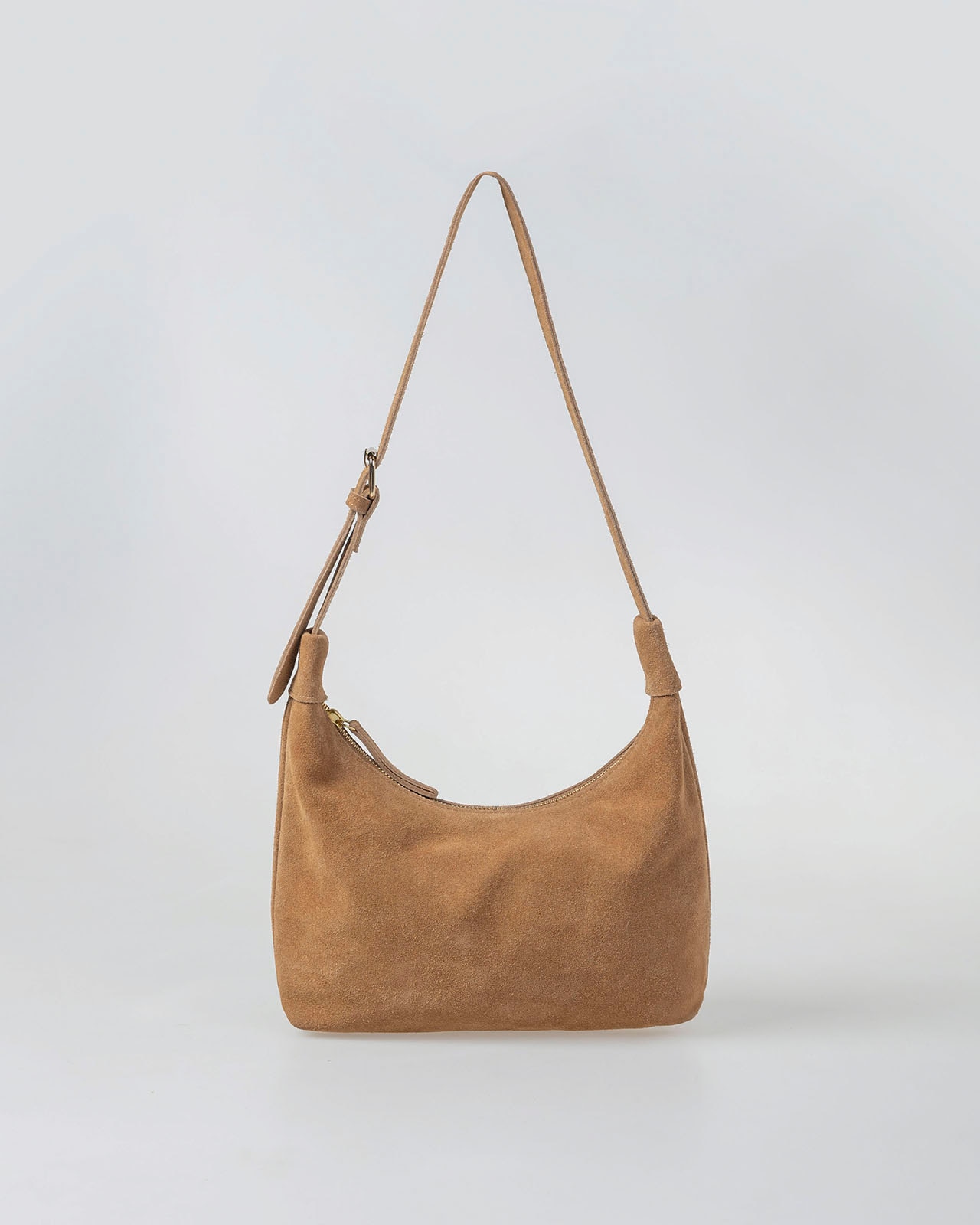 Imagem 0 de Mala de Ombro em Pele de Camurça com Alça Regulável