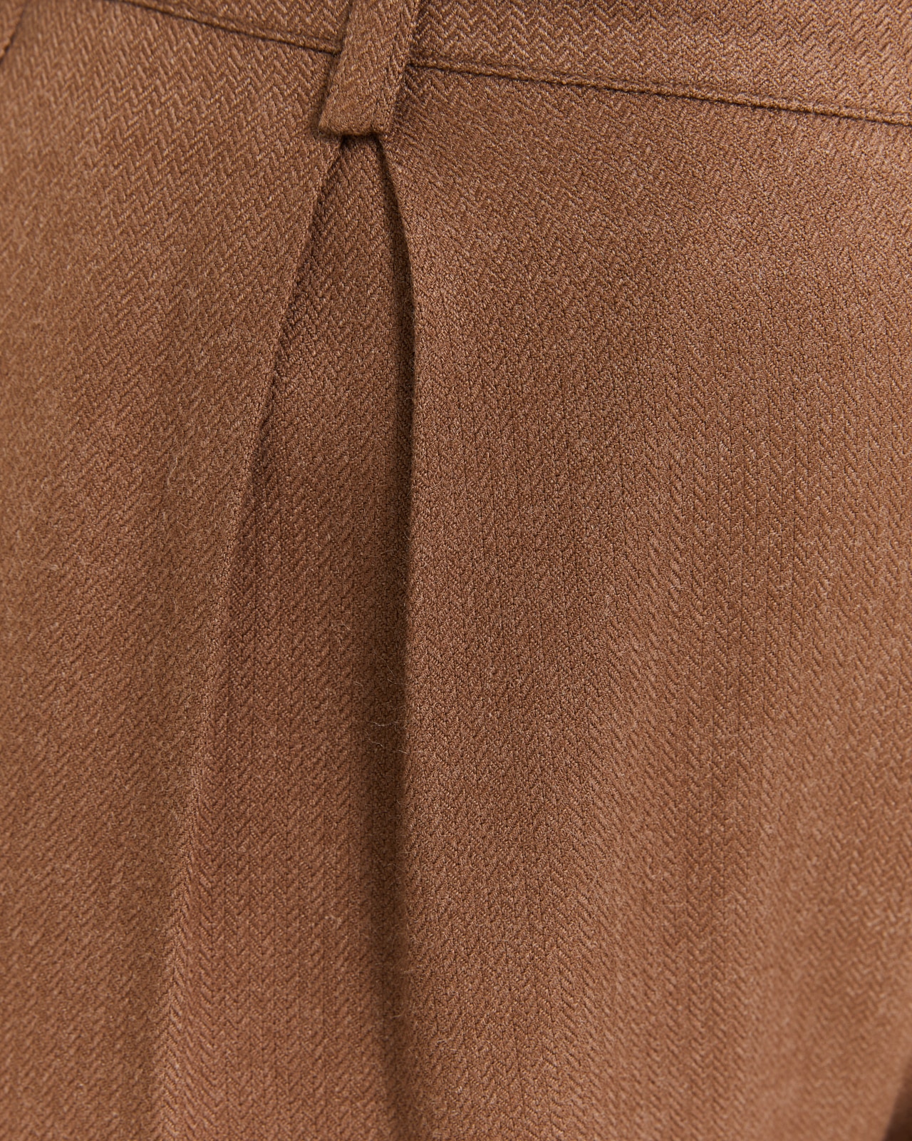 Calças Largas com Fecho Zip Lateral Castanho-5