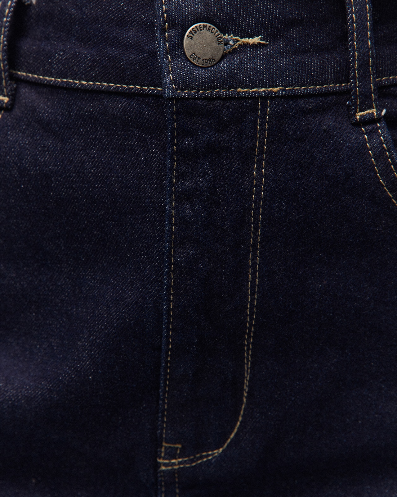 Short Jeans com Bolsos e Fecho com Botão e Fecho Zip Azul-marinho-5