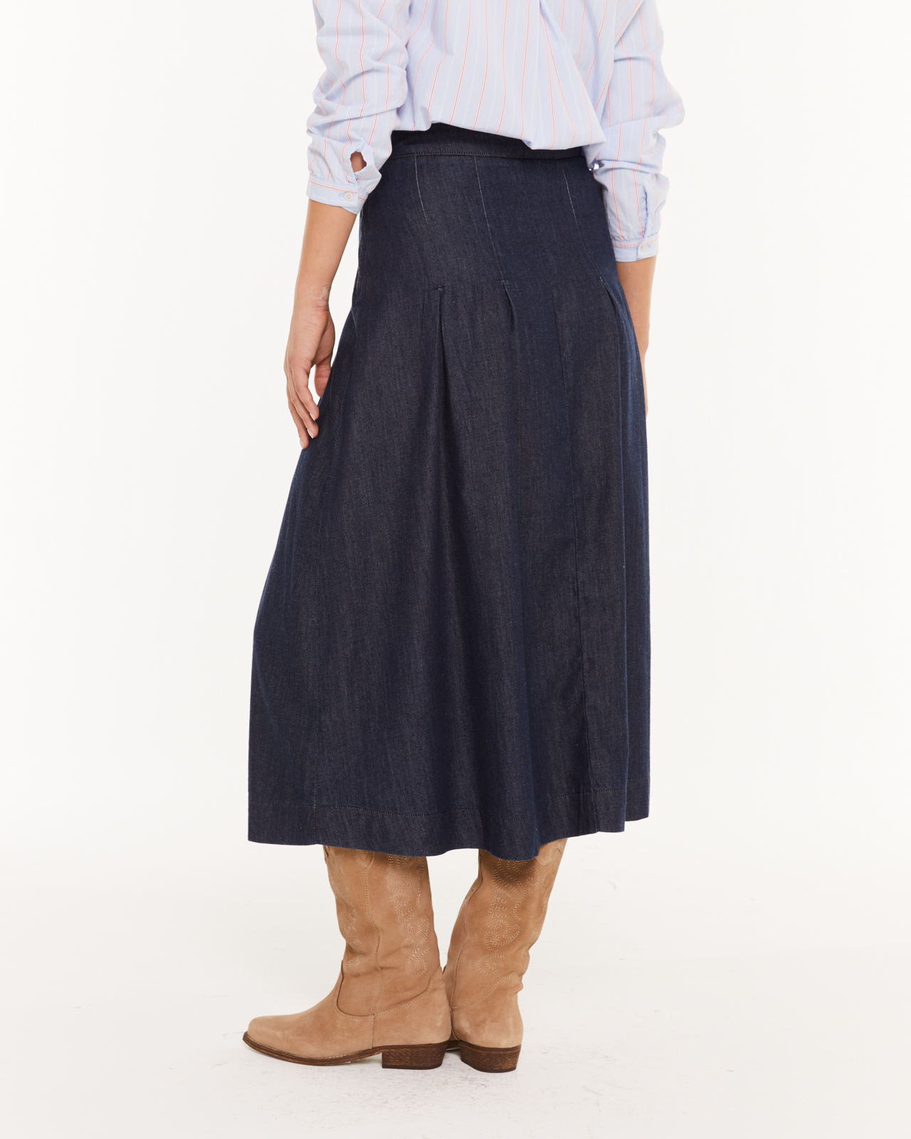 Saia Fluida Efeito Denim Azul denim-2