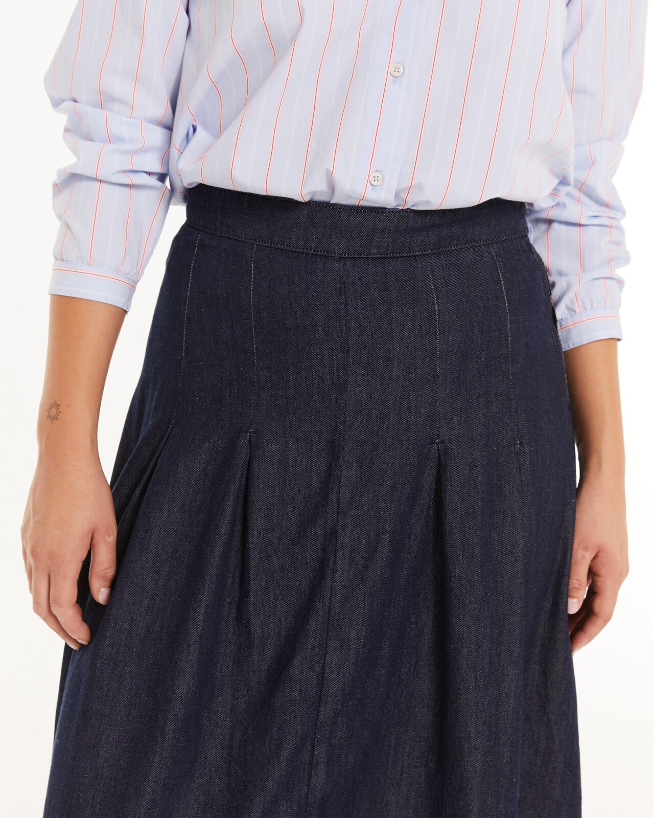 Saia Fluida Efeito Denim Azul denim-4