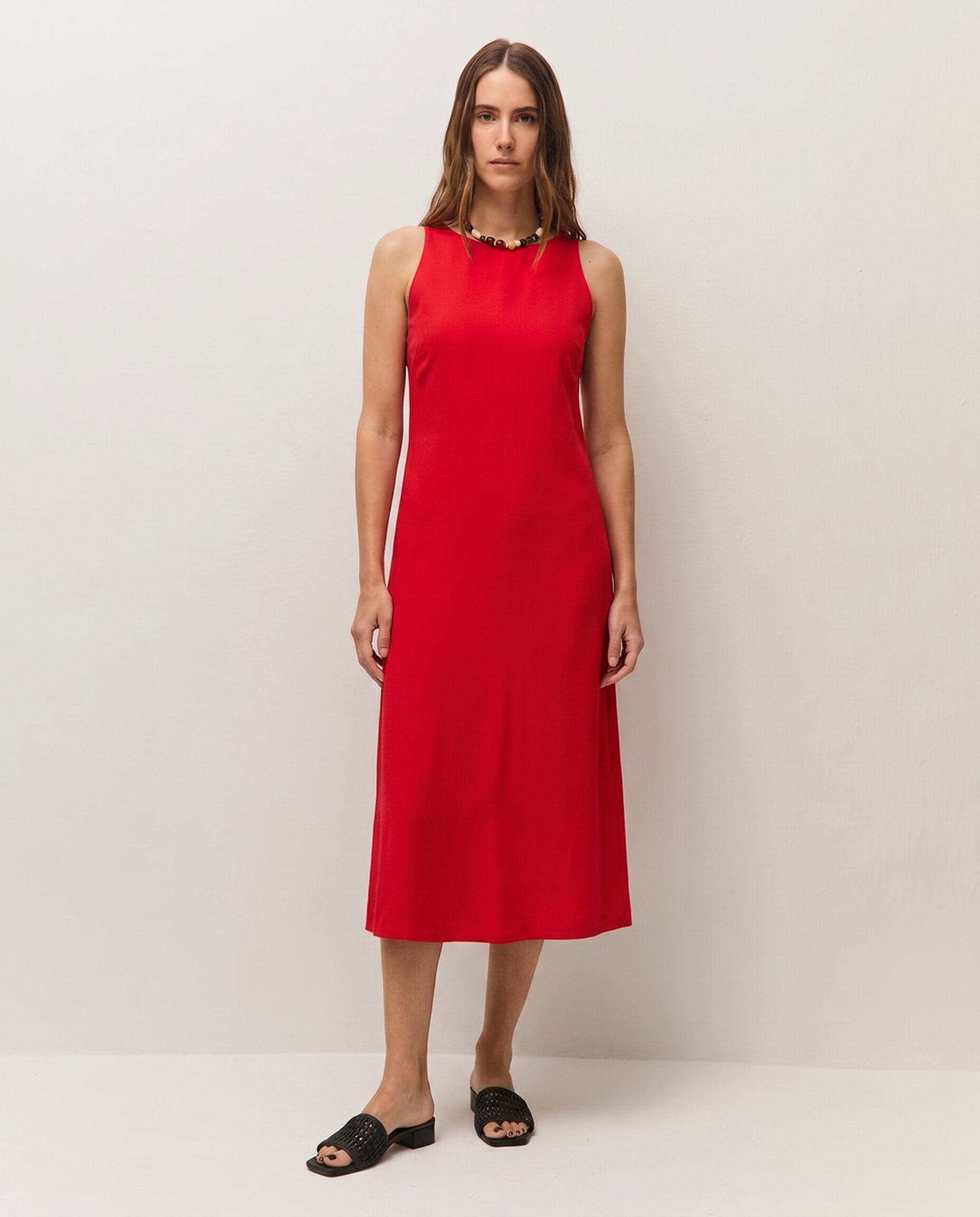 Imagem 0 de Vestido Comprido de Alças com Fecho Zip Invisível nas Costas