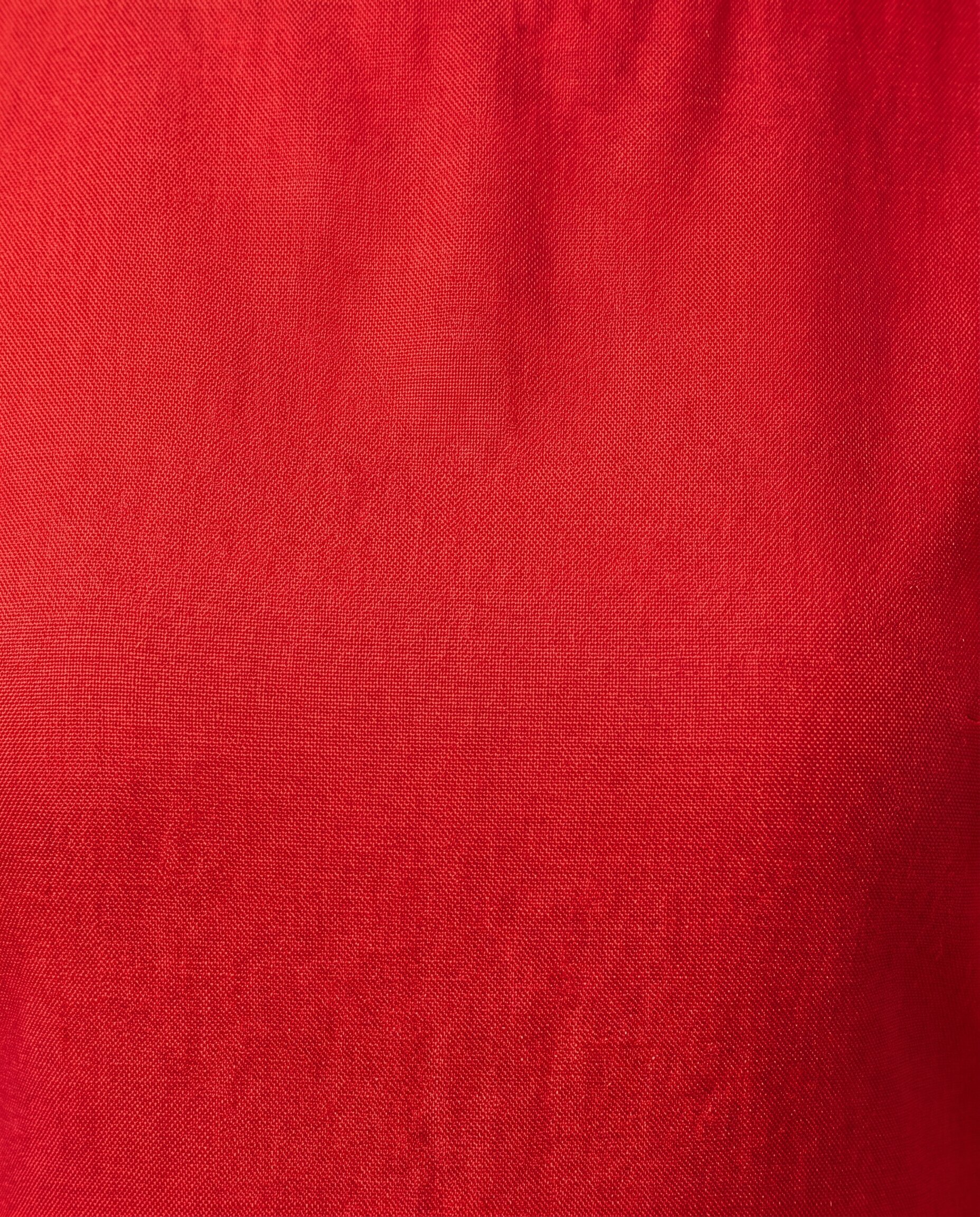 Vestido Comprido de Alças com Fecho Zip Invisível nas Costas Vermelho-5