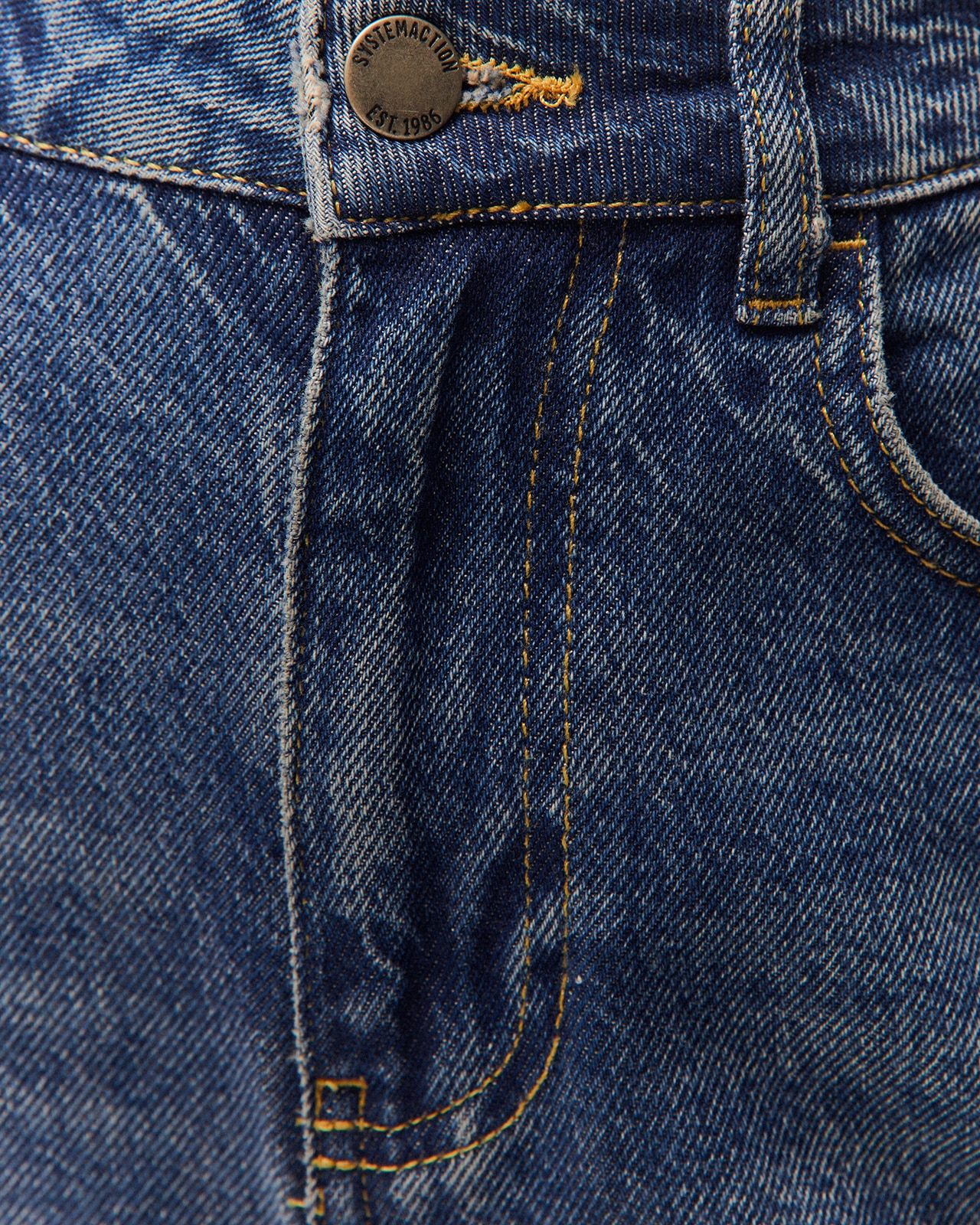 Calças Jeans Wide Leg de Cintura Média Índigo-5
