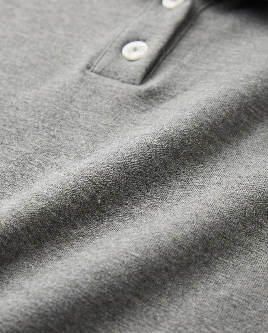 Sweatshirt de Gola Polo com Tapeta e Botões Cinzento-escuro-5