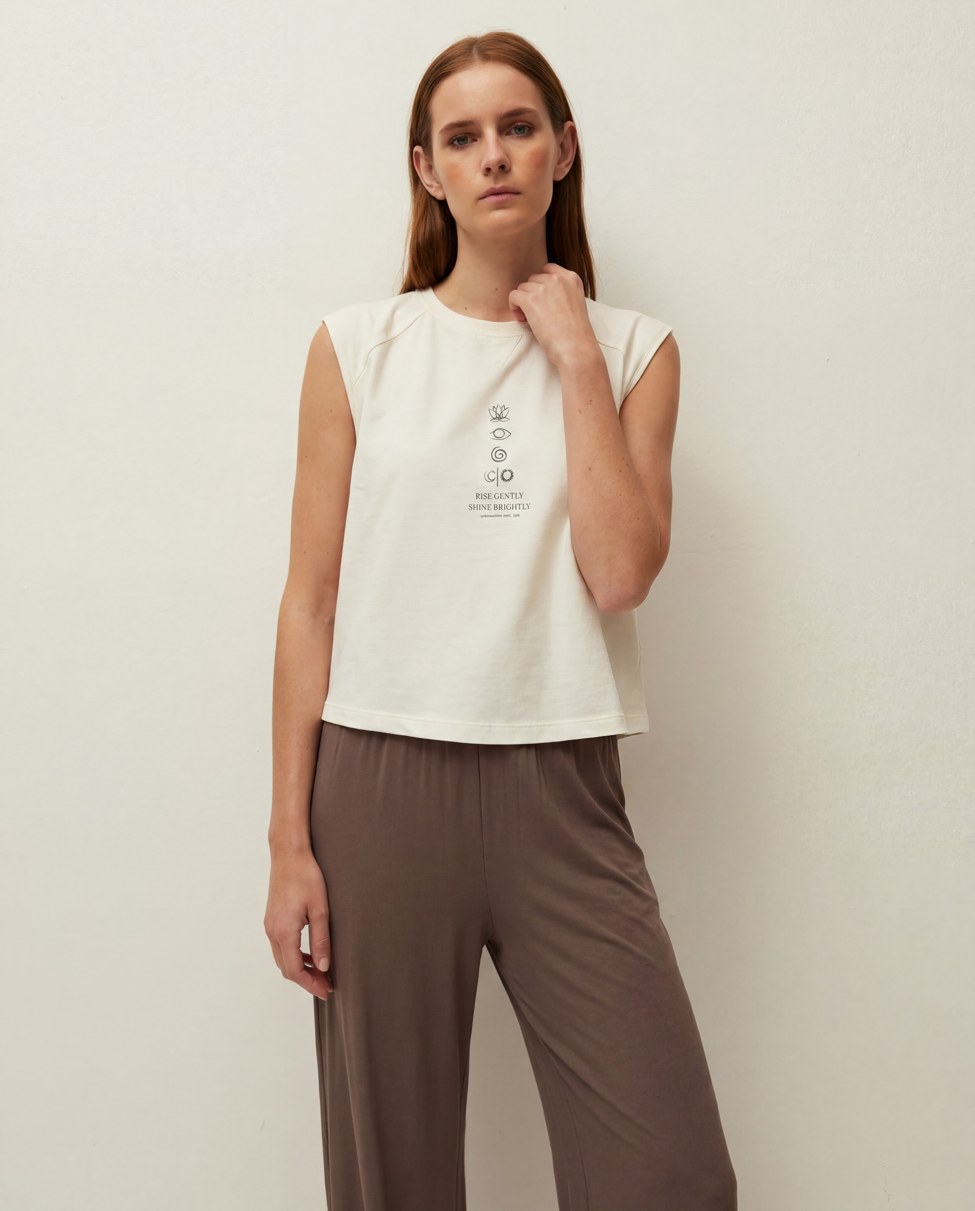Sweatshirt sem Mangas e Decote Redondo Cru-2