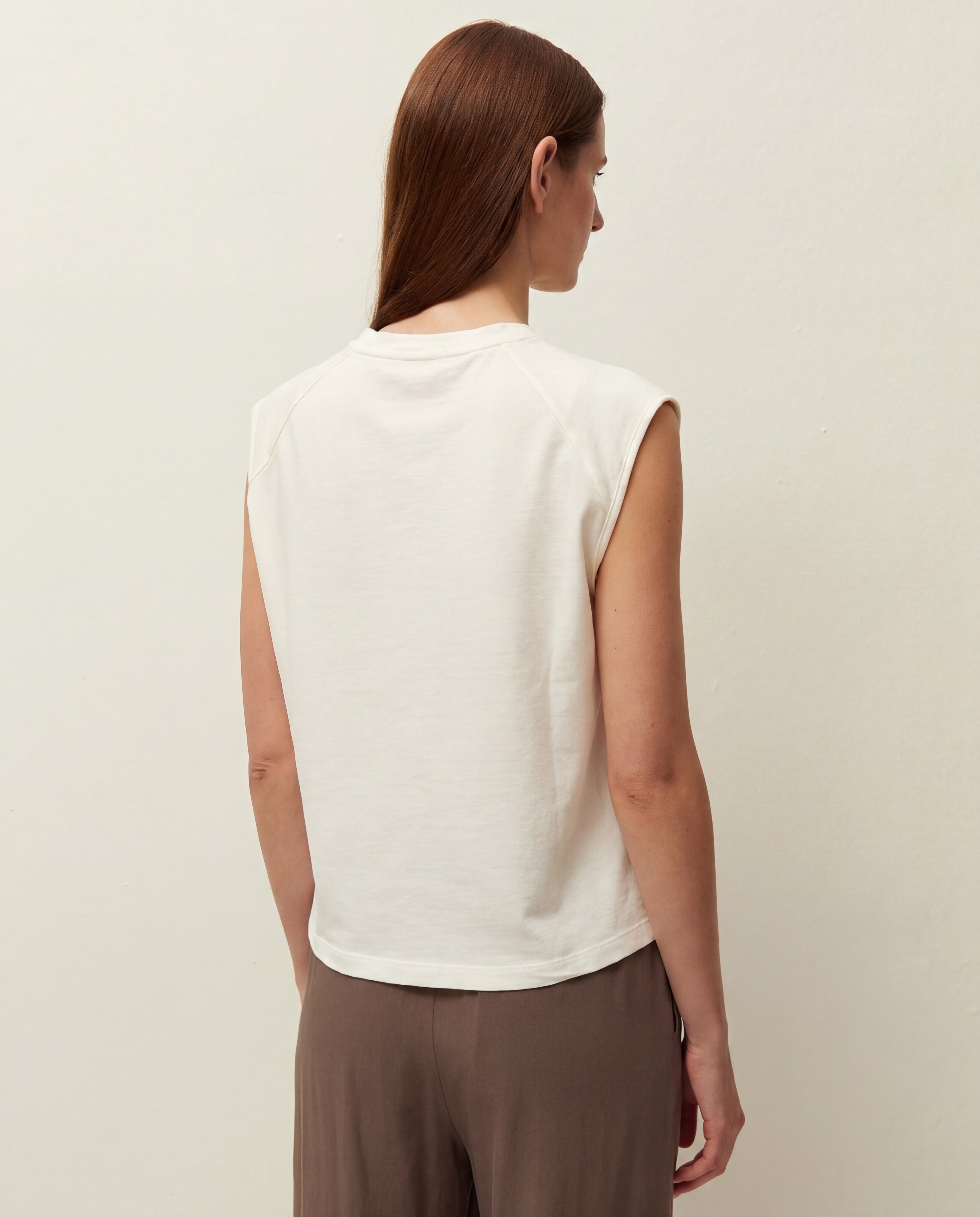 Sweatshirt sem Mangas e Decote Redondo Cru-3