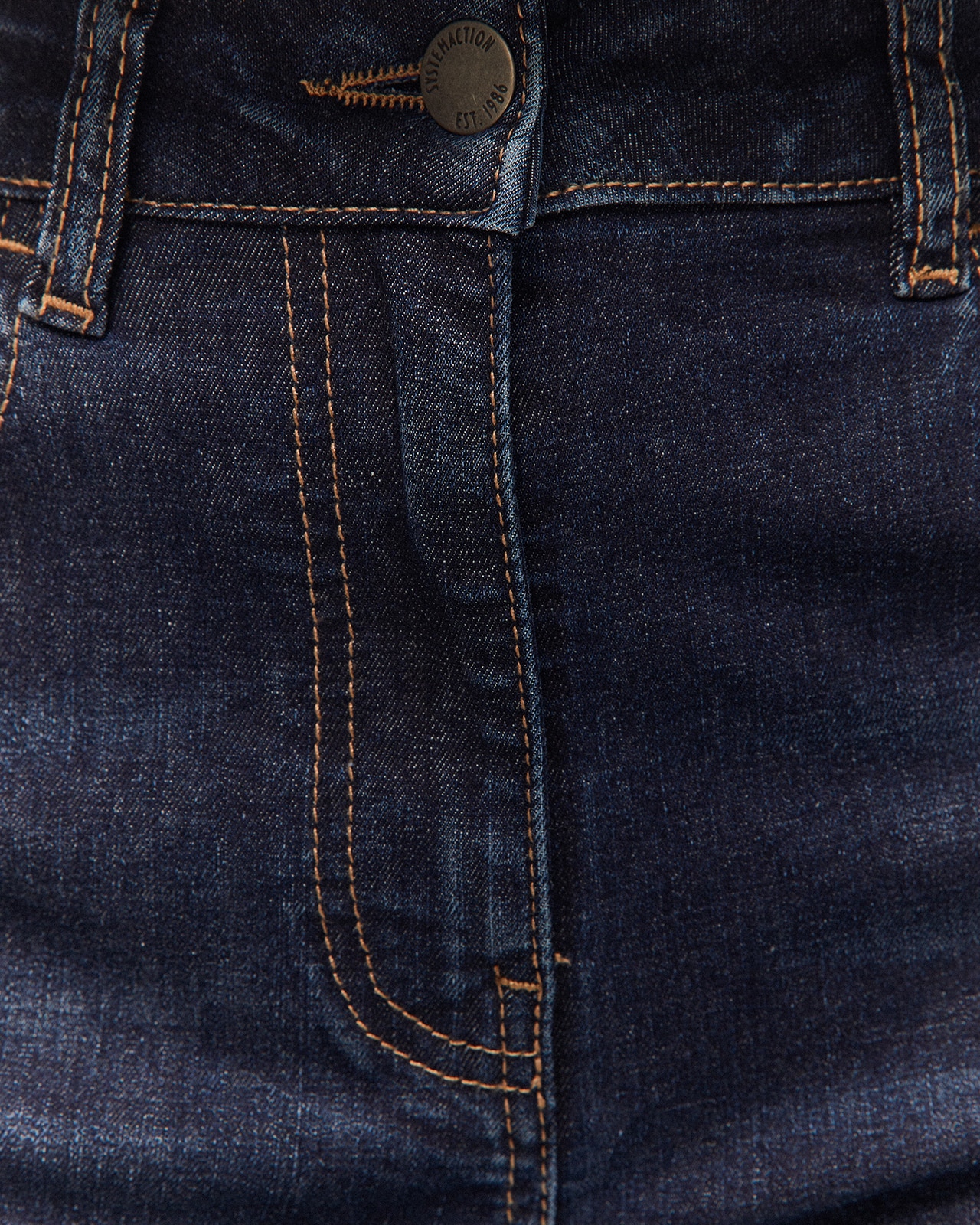 Calças Jeans com Detalhe de Dobra na Bainha Azul-índigo-5
