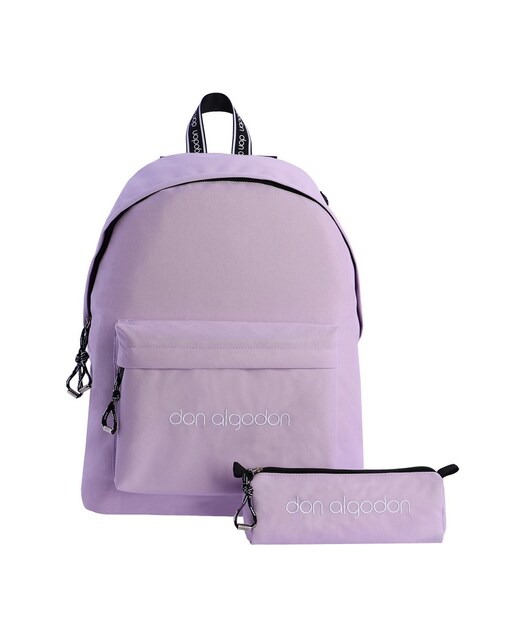 Imagem 0 de Mochila com Estojo Atina Lilás com Fecho de Correr