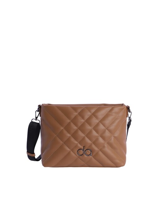 Imagem 0 de Mala a Tiracolo Edna Camel com Fecho Zip