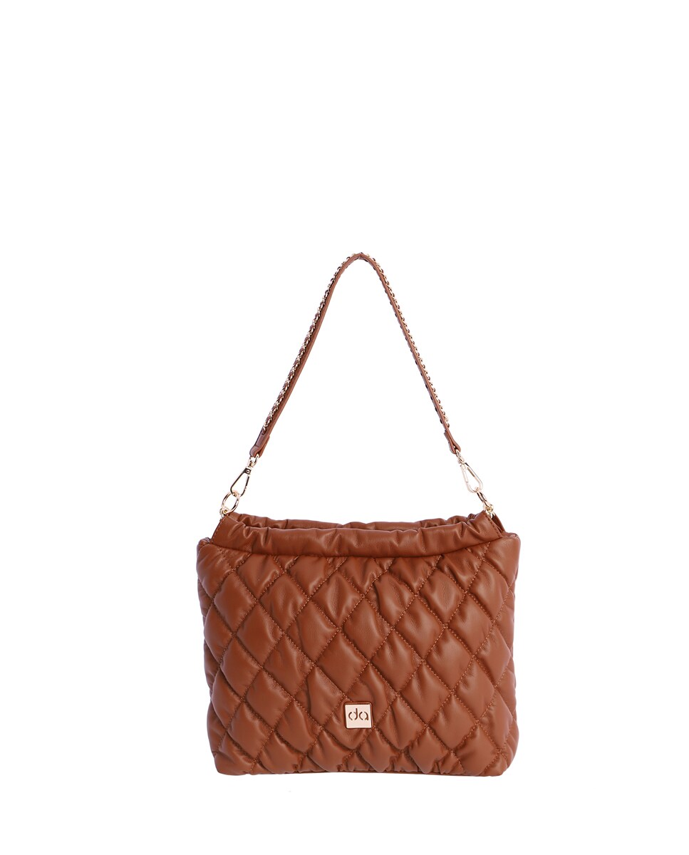 Mala a Tiracolo Pistoia em Camel com Fecho Zip Camel-1