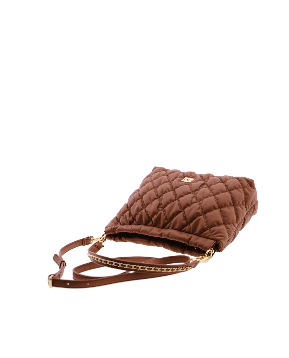 Mala a Tiracolo Pistoia em Camel com Fecho Zip Camel-5