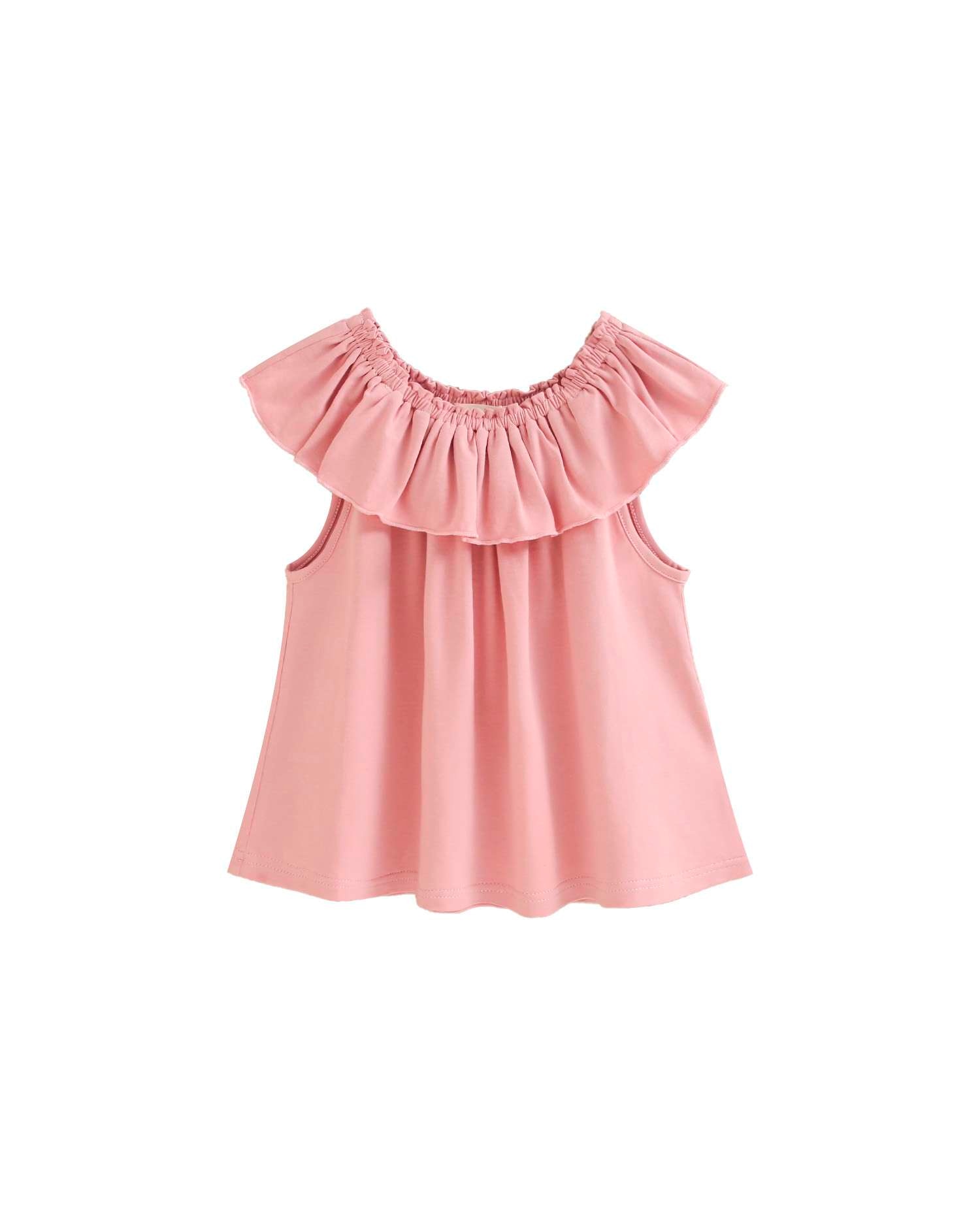 T-shirt Fluida Infantil com Folho Rosa-1