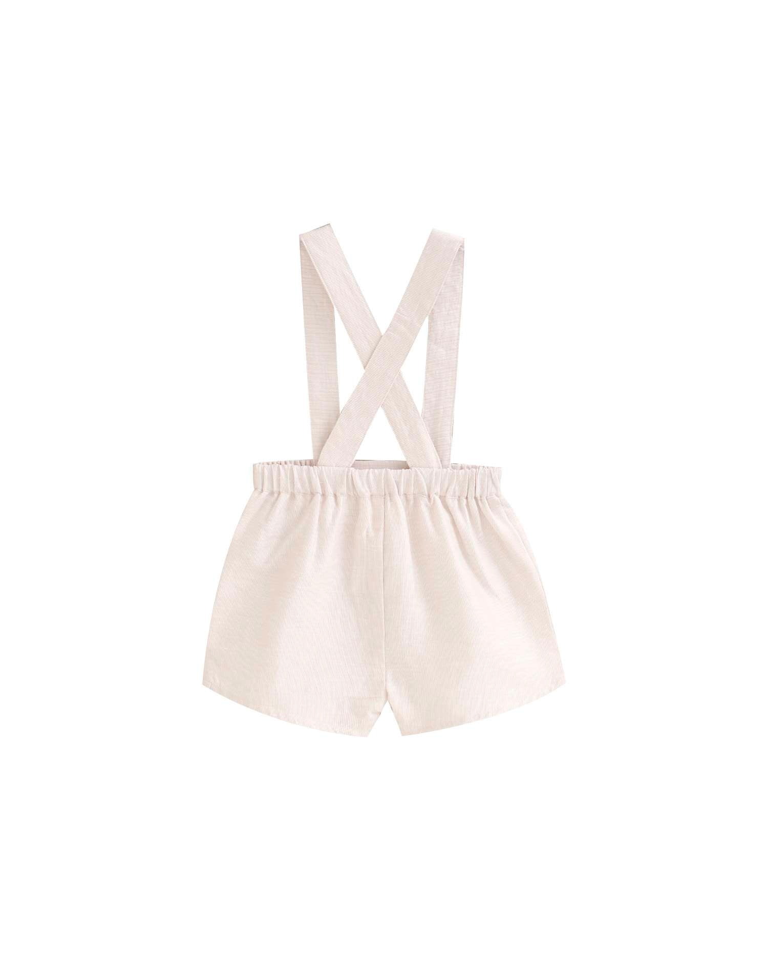 Short para Bebé com Alças Bege-2