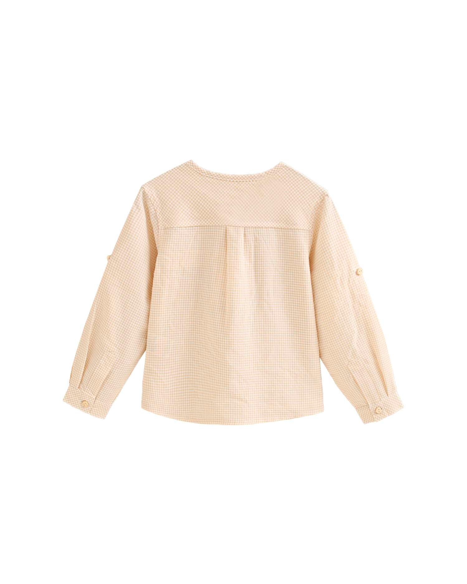 Camisa Infantil Aos Quadrados Vichy Dadati Amarelo-3