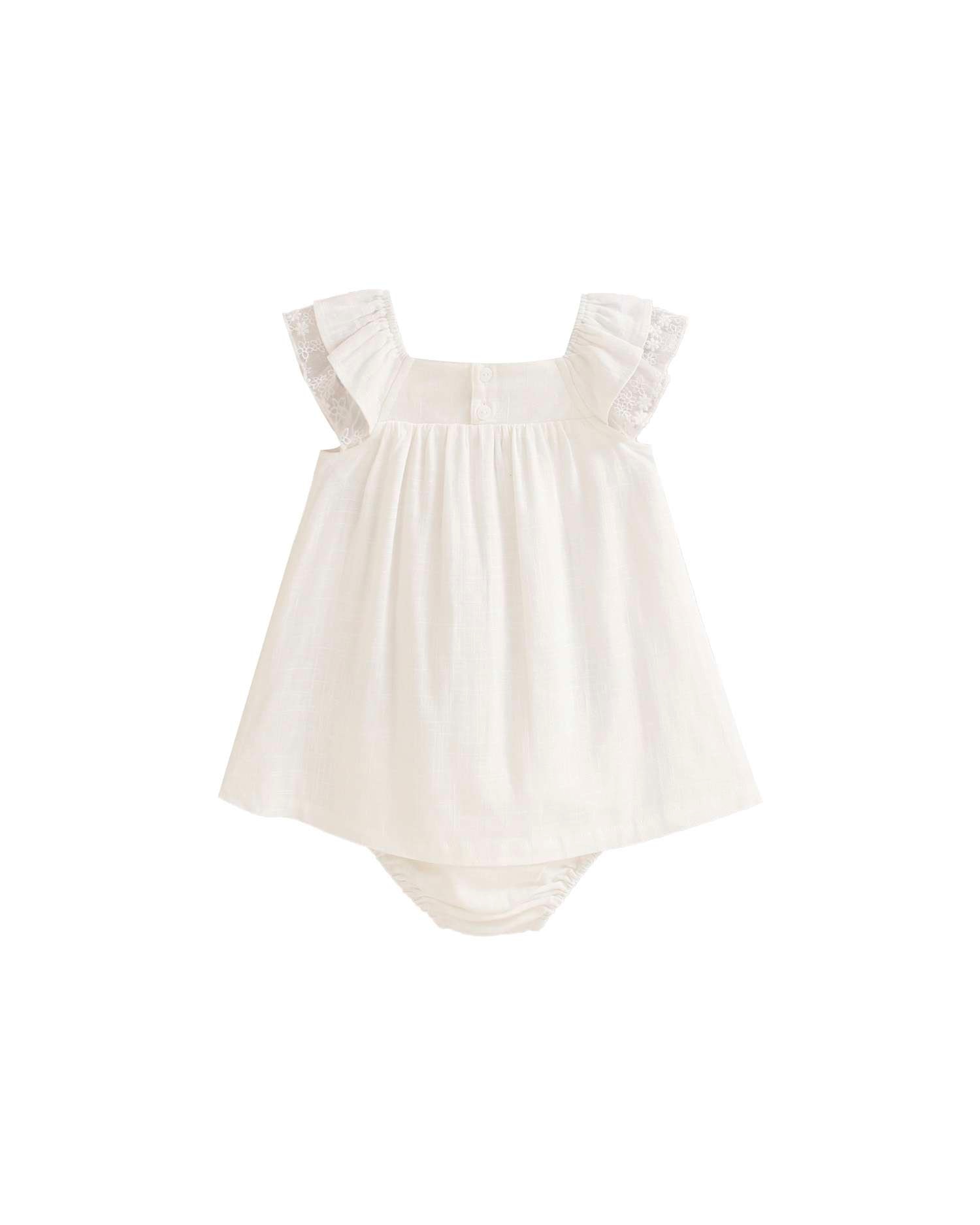 Vestido para Bebé em Rosa com Gola em Conjunto Branco-marfim-2