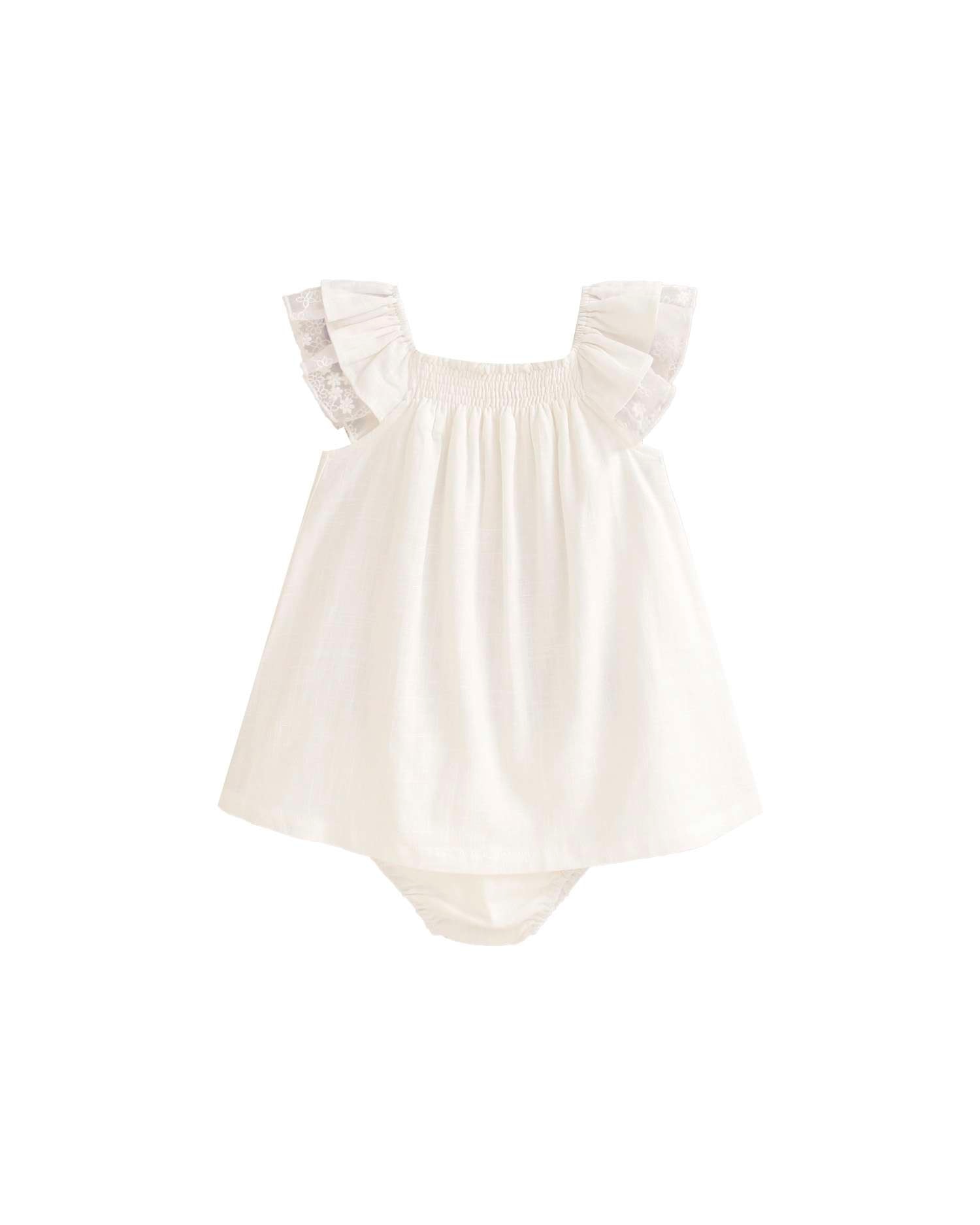 Vestido para Bebé em Rosa com Gola em Conjunto Dadati Branco-marfim-1