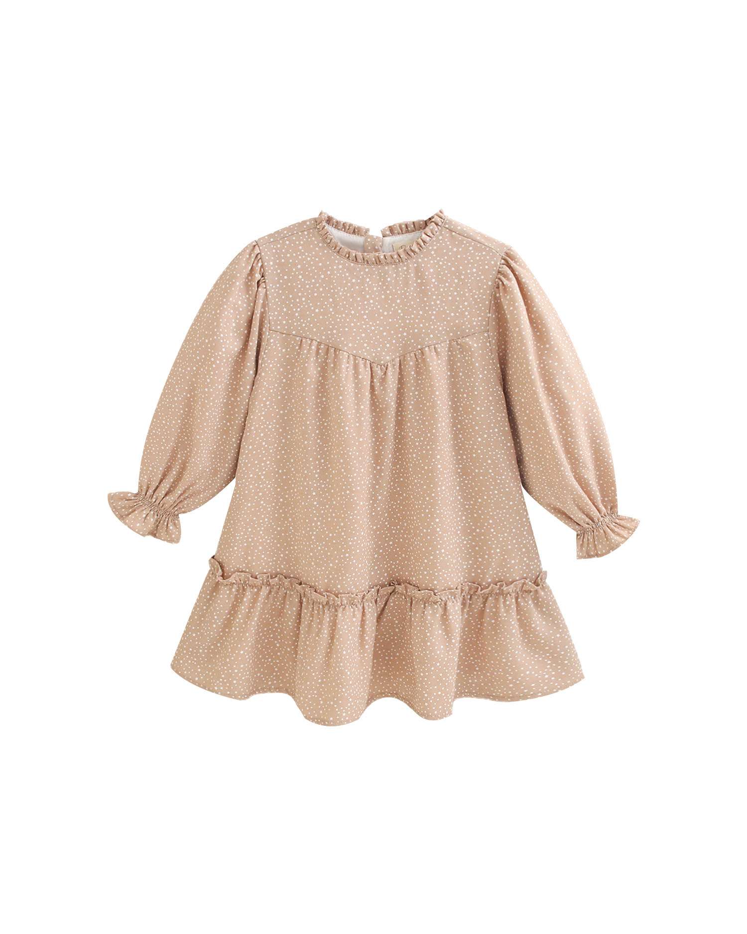 Vestido Infantil com Estampado de Estrelas Natural-3