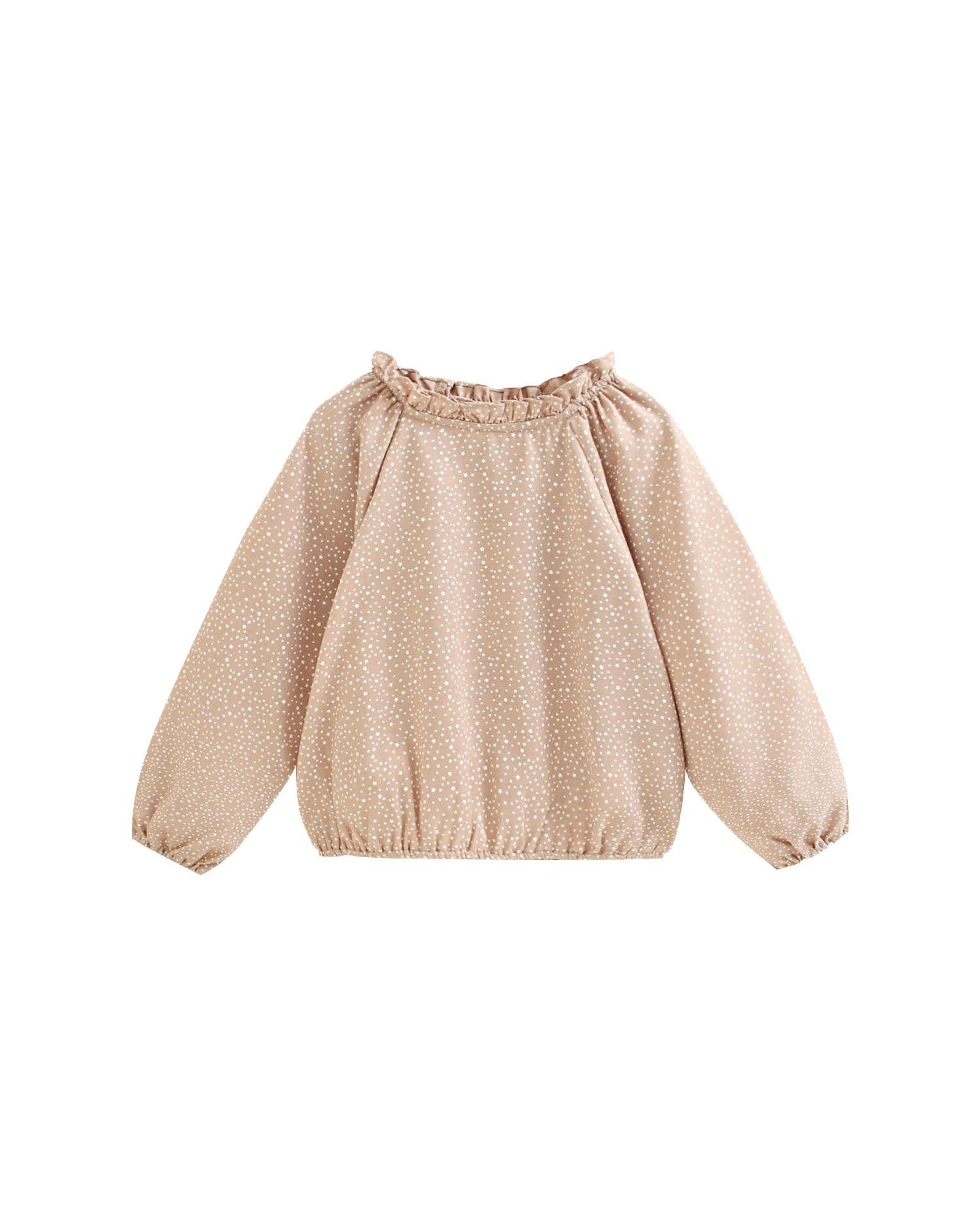 Blusa de Manga Comprida Infantil com Estampado de Estrelas Natural-5