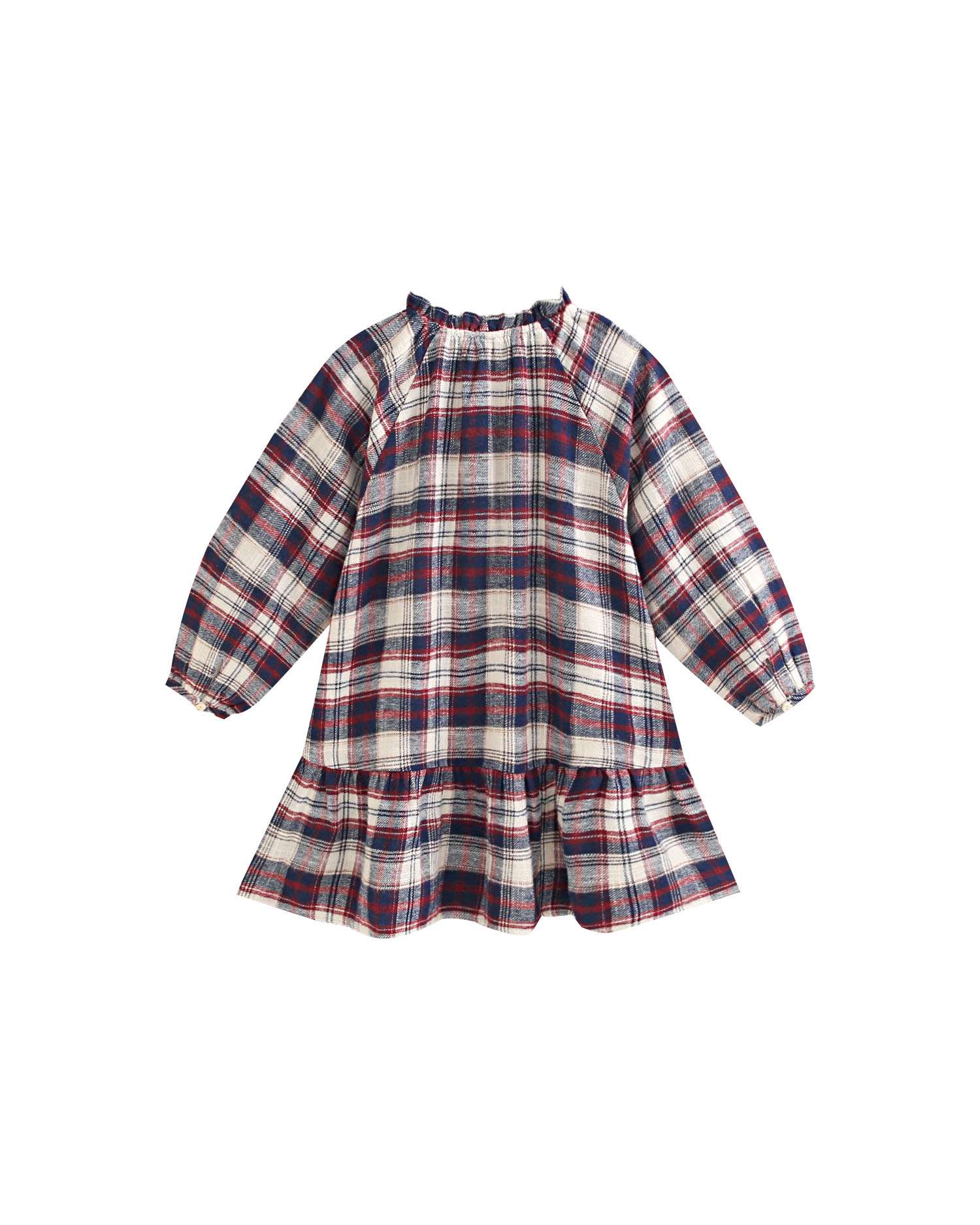 Vestido de Flanela Infantil Aos Quadrados Multicolor-5