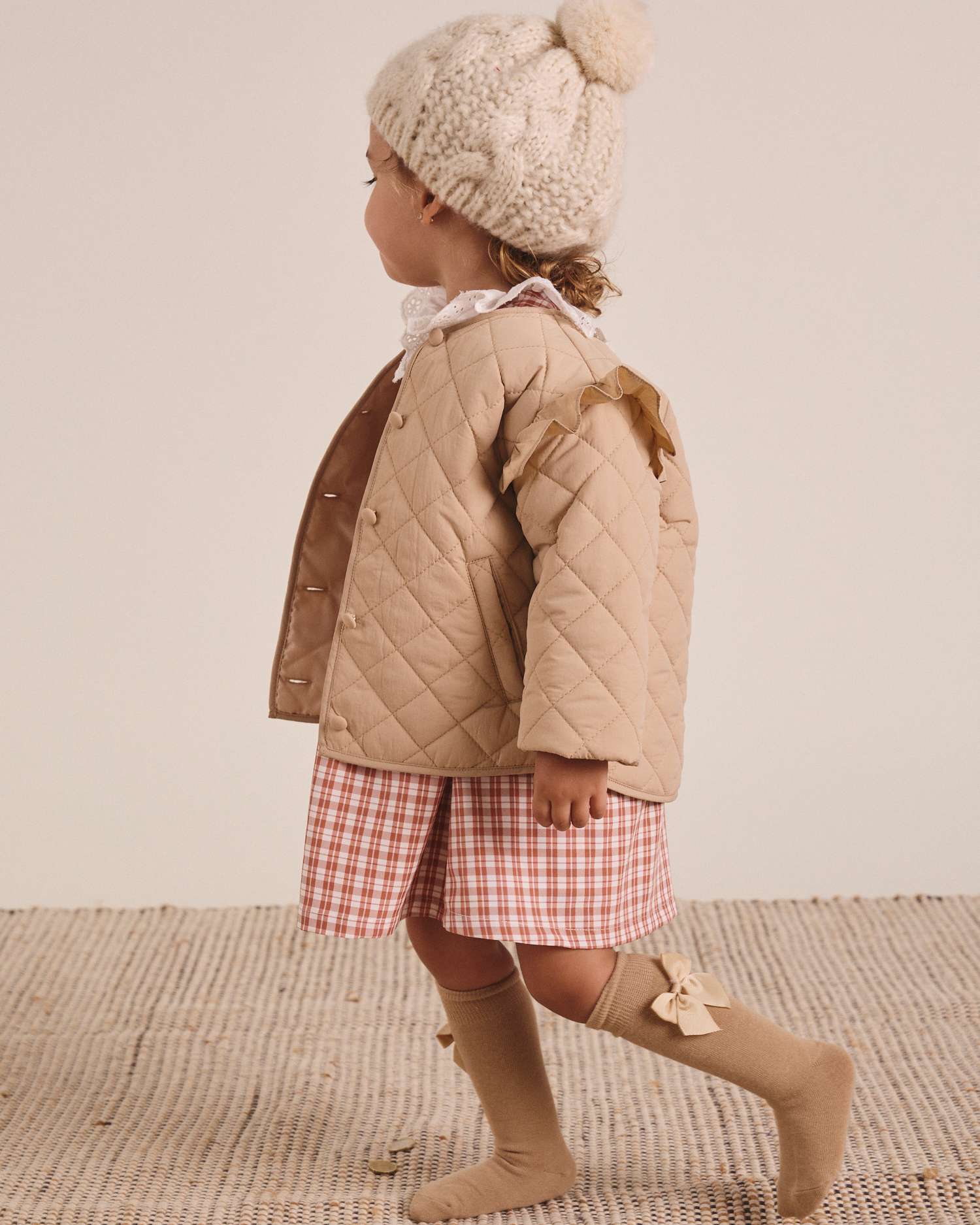 Casaco para Bebé Acolchoado em Camel Amarelo-2