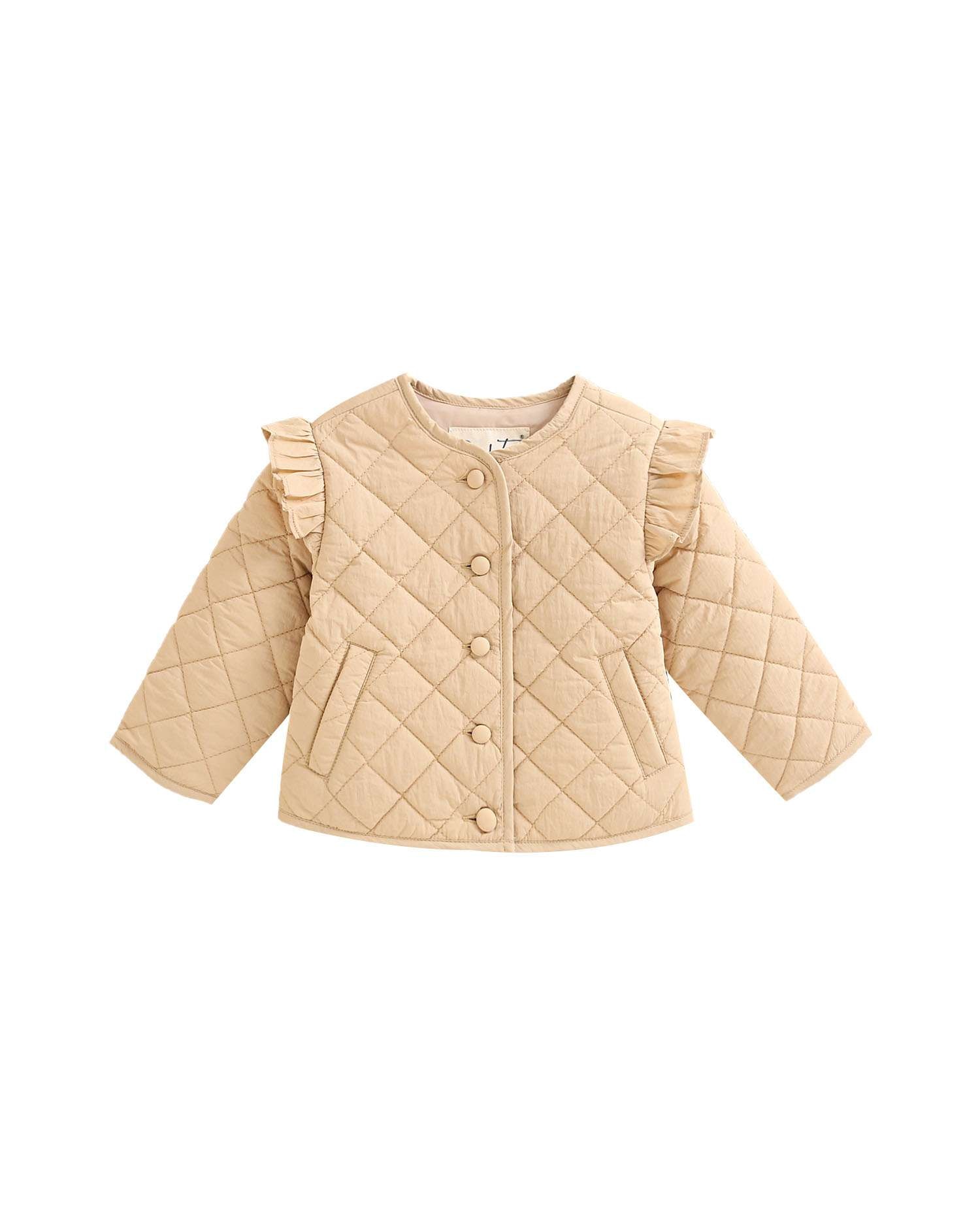 Casaco para Bebé Acolchoado em Camel Amarelo-3